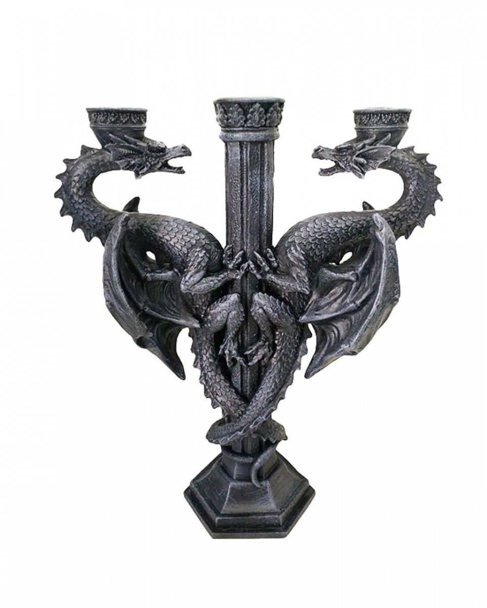 Horror-Shop Kerzenständer Gothic Drachen Kerzenleuchter 3-armig günstig online kaufen
