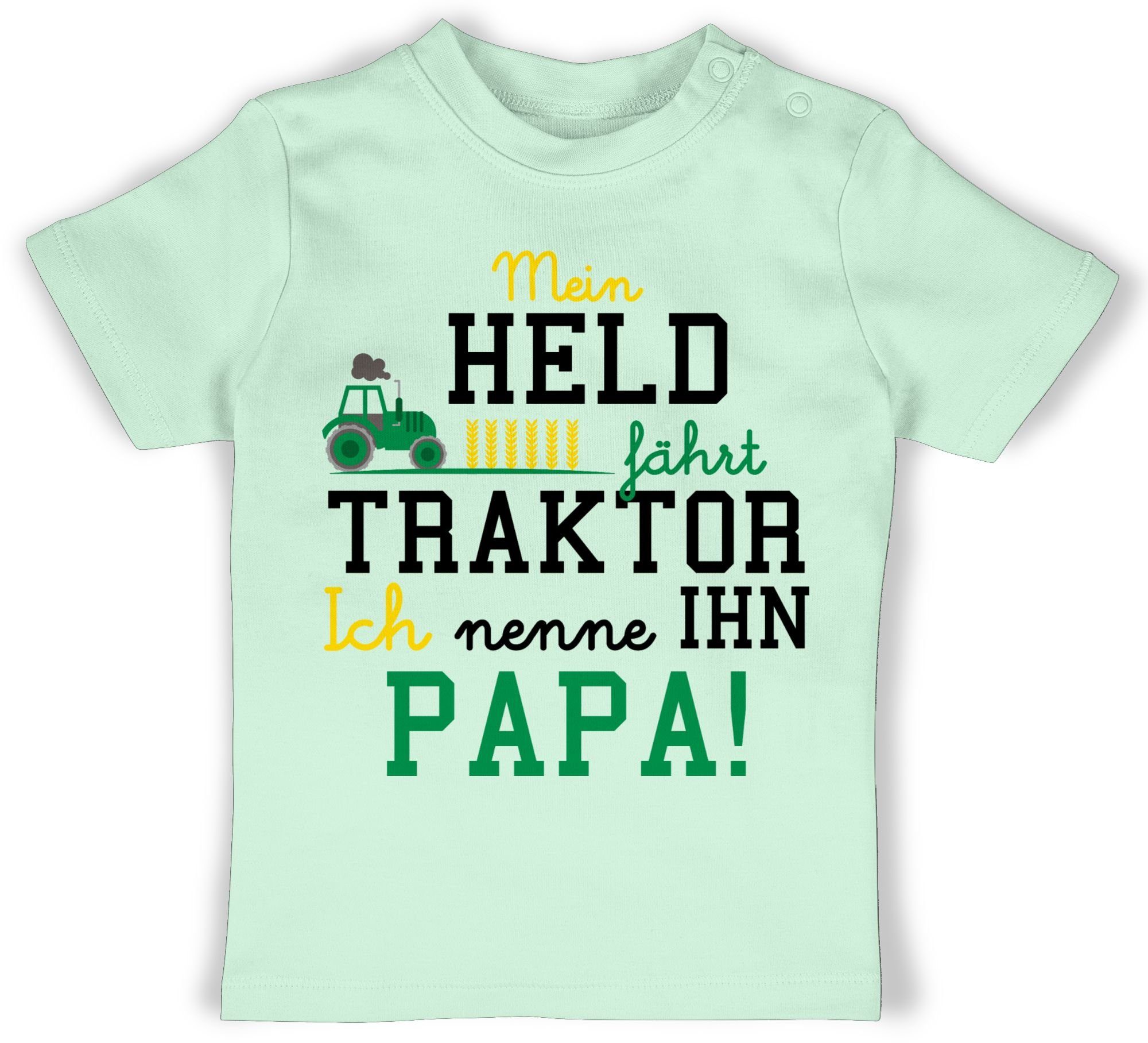 Shirtracer TShirt Mein Held fährt Traktor Sprüche Baby