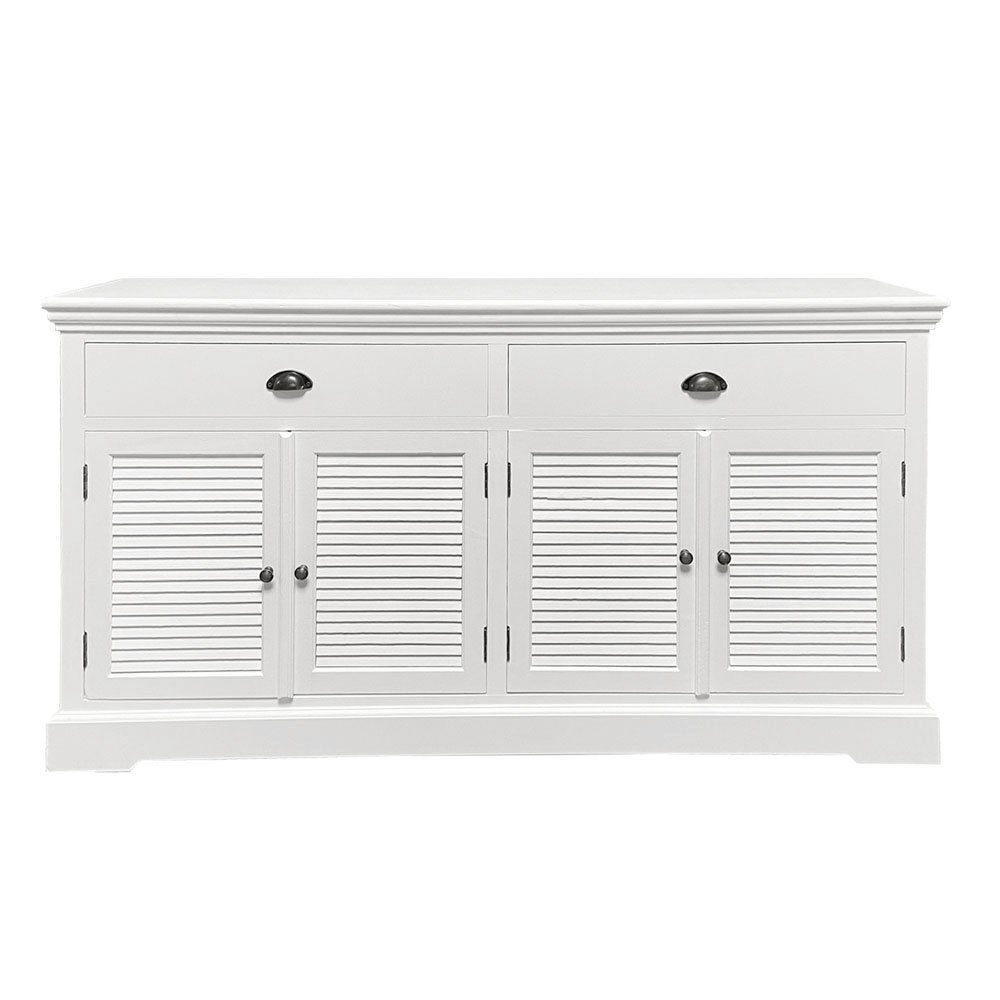 Grafelstein Sideboard Sideboard HAMPTONS weiß Lamellen Doppelkommode Anrichte Strandhaus Long Island