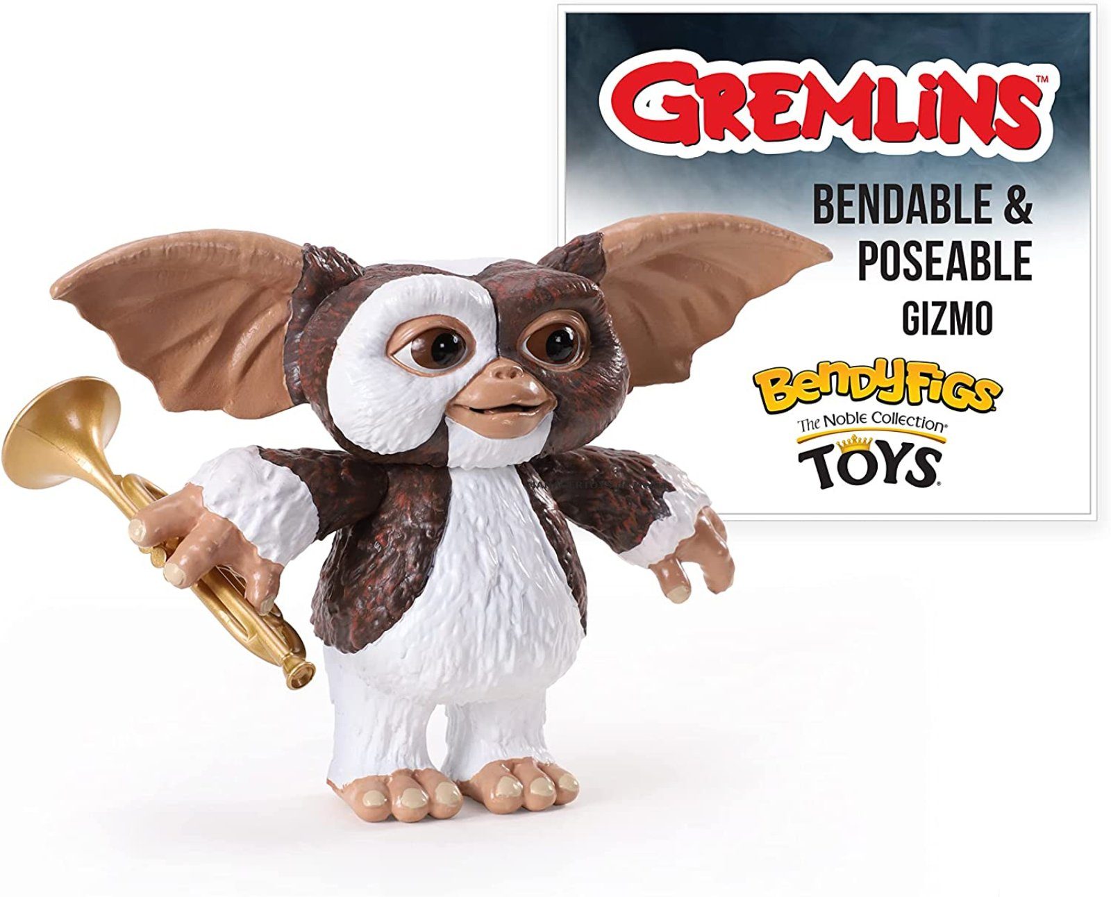 Noble Collection Actionfigur Gremlins smiling Gizmo Mogwai 9 cm + Trompete + Base BENDYFIGS