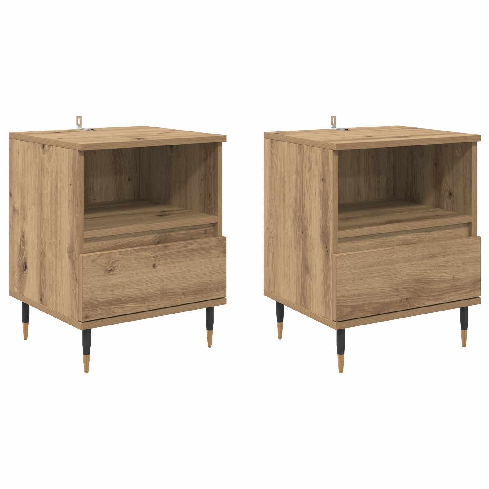 Nachttisch Nachttisch 2 pcs Artisan-Eiche 40 x 35 x 50 cm Holzwerkstoff