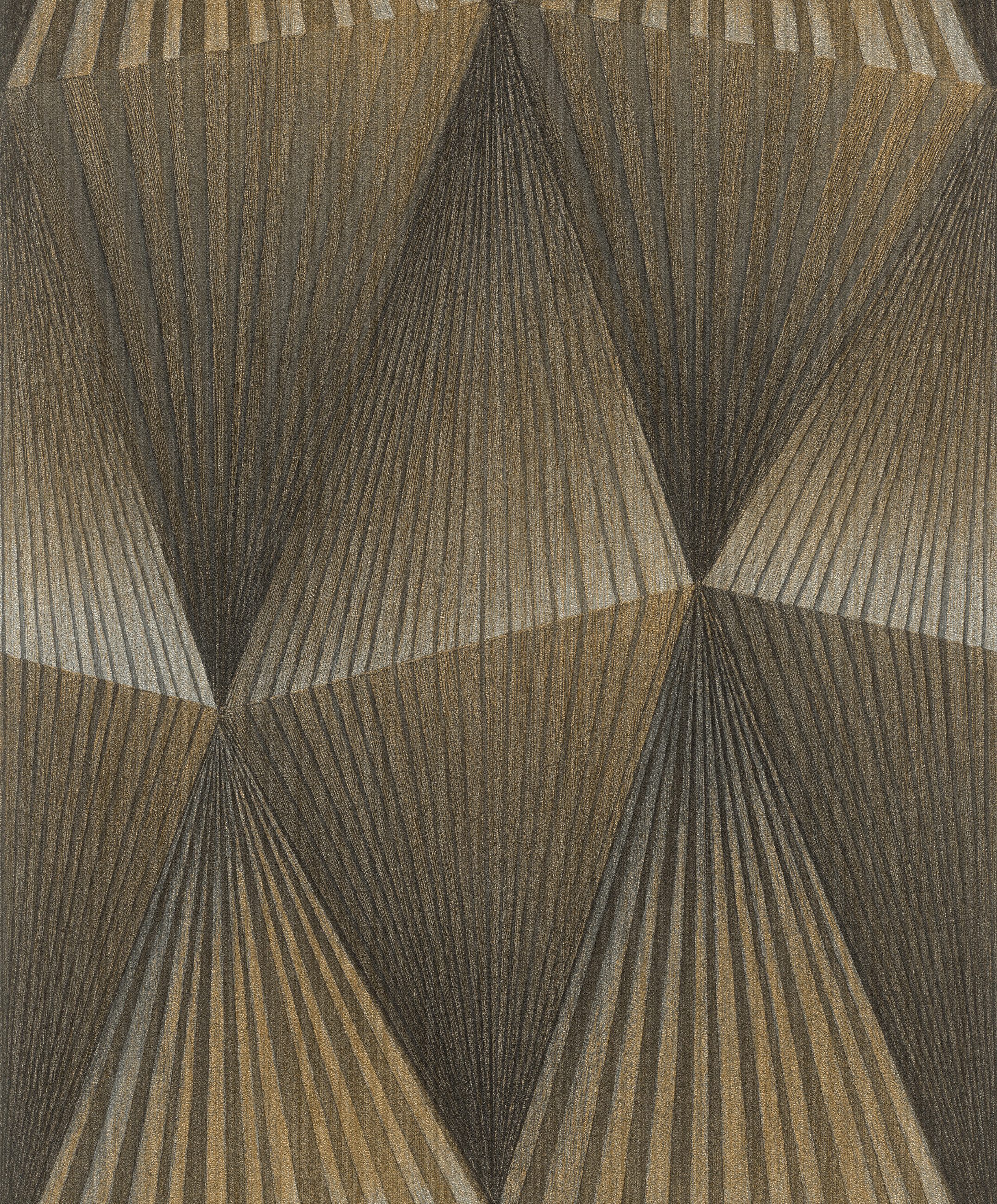 Rasch Vliestapete Cairo - Selbstklebende Tapete 3D Effekt von tesa® x rasch®, strukturiert, 3D-Optik, Gold-Optik, geometrisch, (1 Rolle, 1 St), selbstklebend, 6,00m x 0,53m