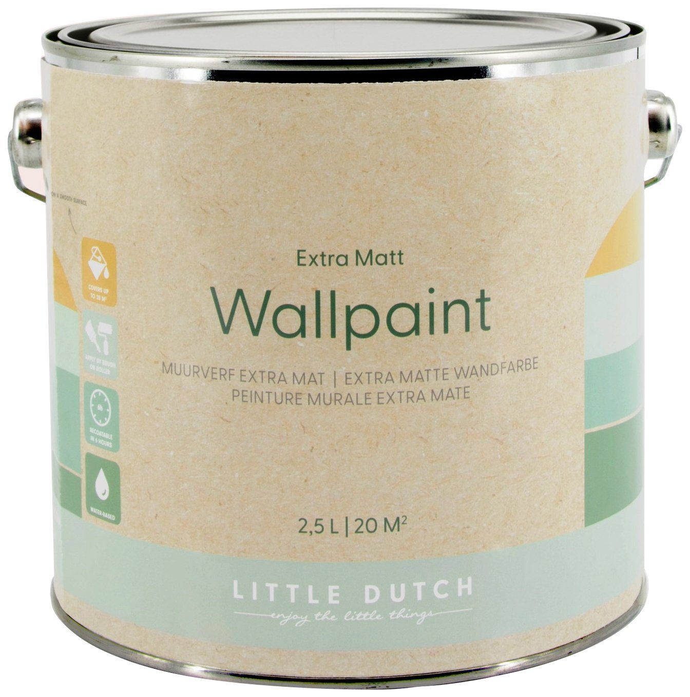 Wallpaint, DUTCH Wandfarbe LITTLE für Rosa waschbeständig, Kinderzimmer geeignet und hochdeckend extra Adventure matt,
