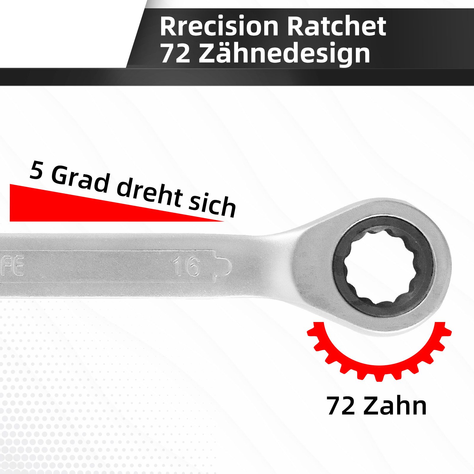 CCLIFE Ratschenringschlüssel 12tlg Gelenk Ratschenschlüssel Set 8-19mm Ring-Maulschlüsset (12 St)