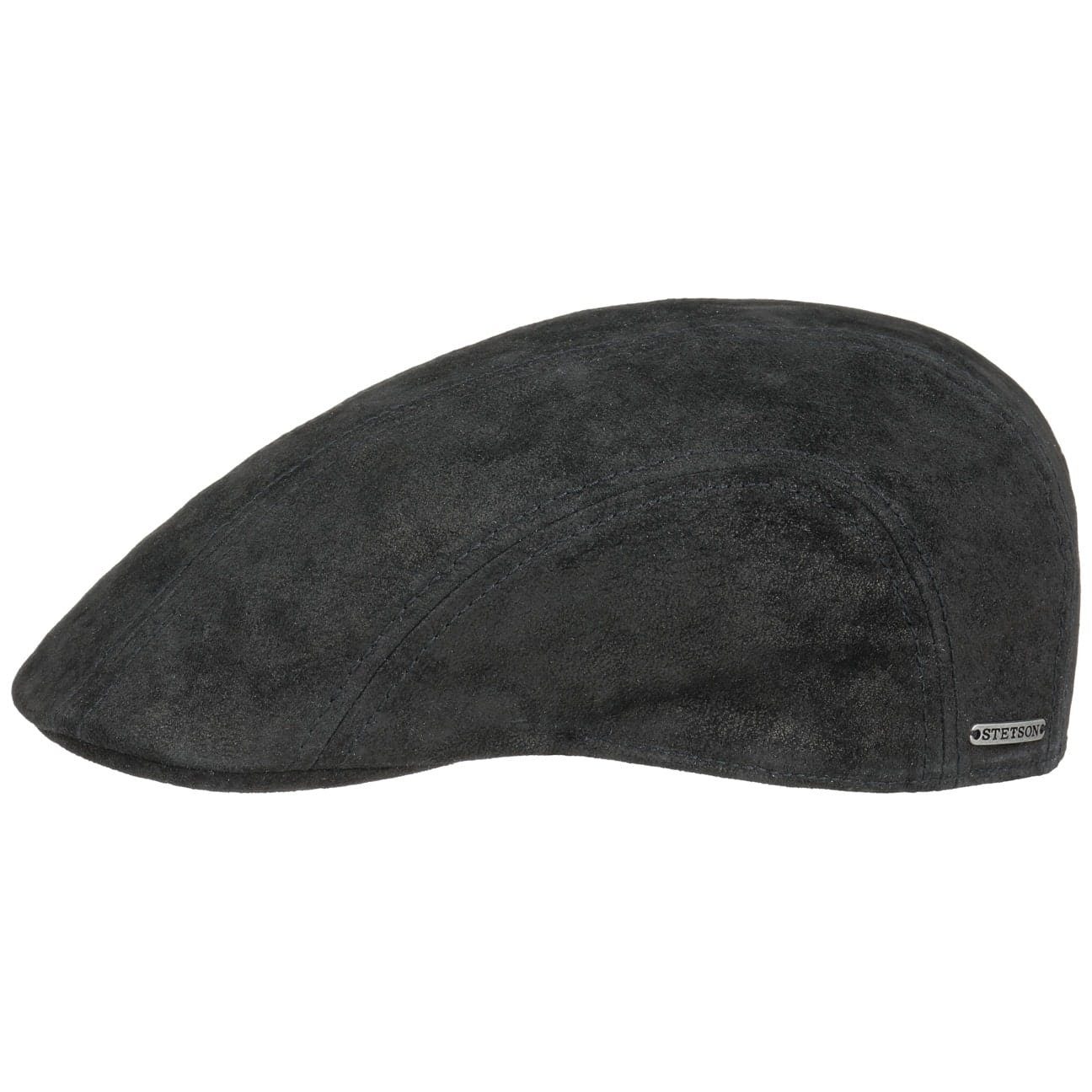 Flat Stetson schwarz Cap (1-St) Flatcap Schirm mit