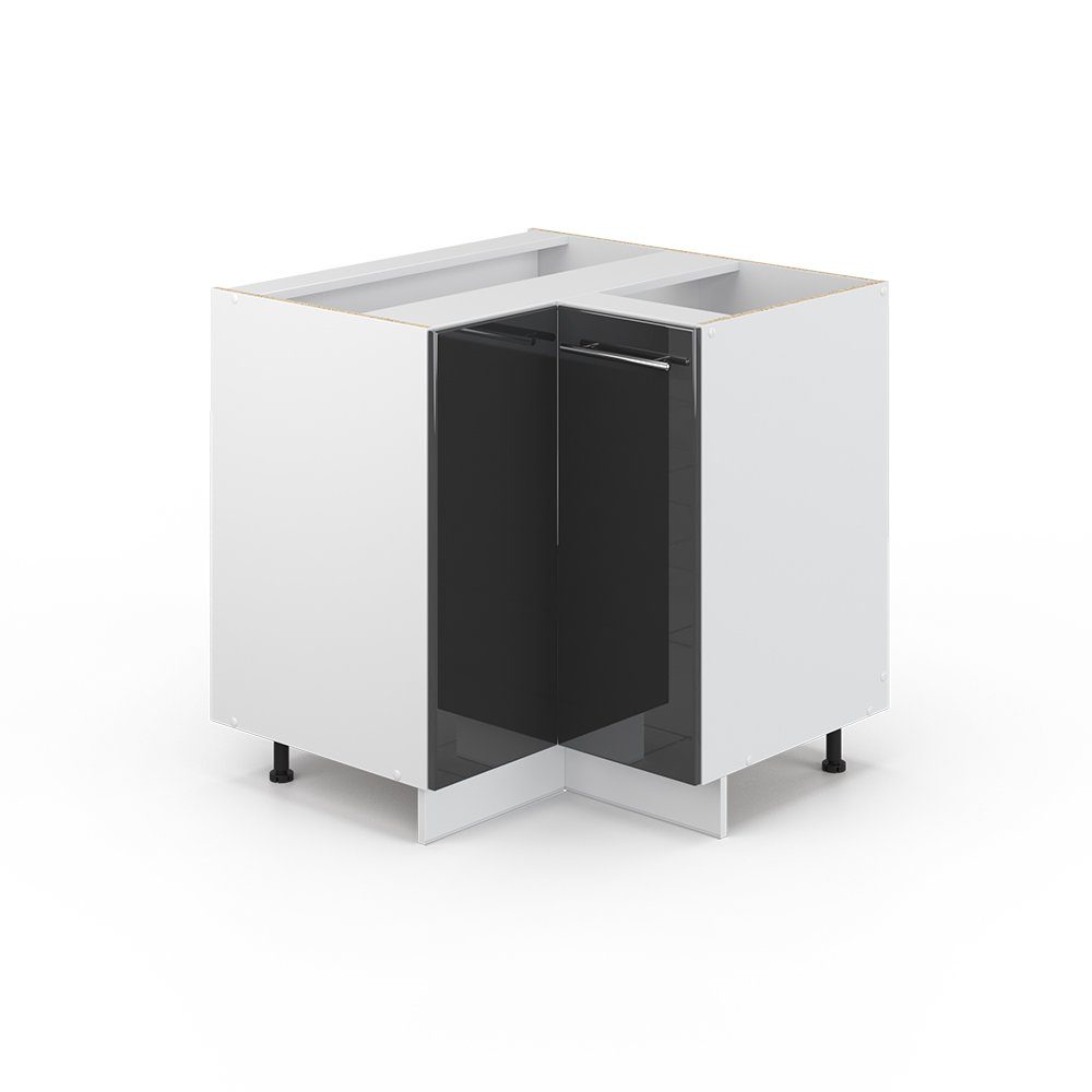 Vicco Eckunterschrank Fame-Line, Anthrazit Hochglanz/Weiß, 80.5 cm ohne Arbeitsplatte (1-St)