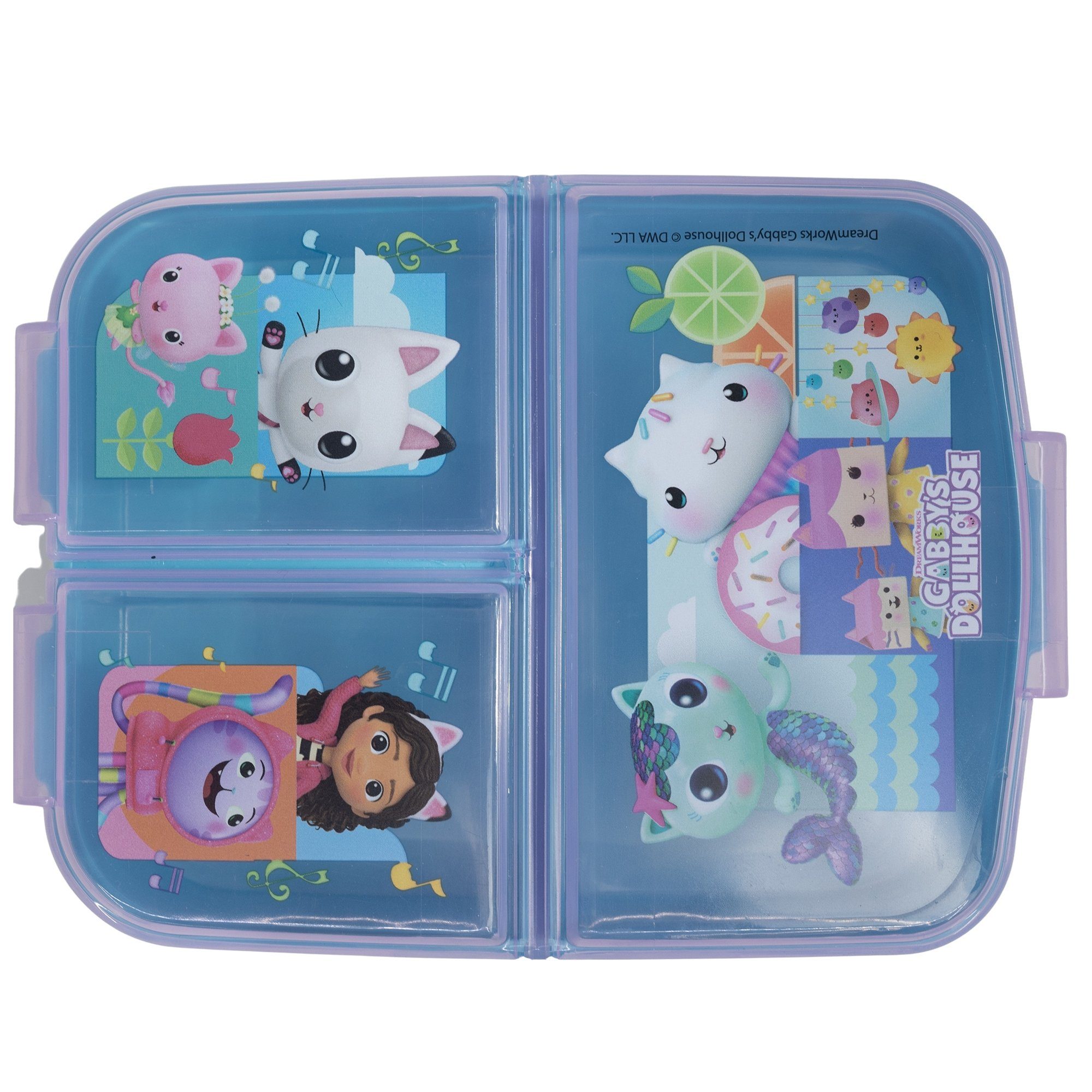 Dreamworks Gabby’s Dollhouse Lunchbox Gabbys Dollhouse Kinder Mädchen 2 tlg Set, Kunststoff, (2-tlg), Brotdose 3 Kammern Trinkflasche