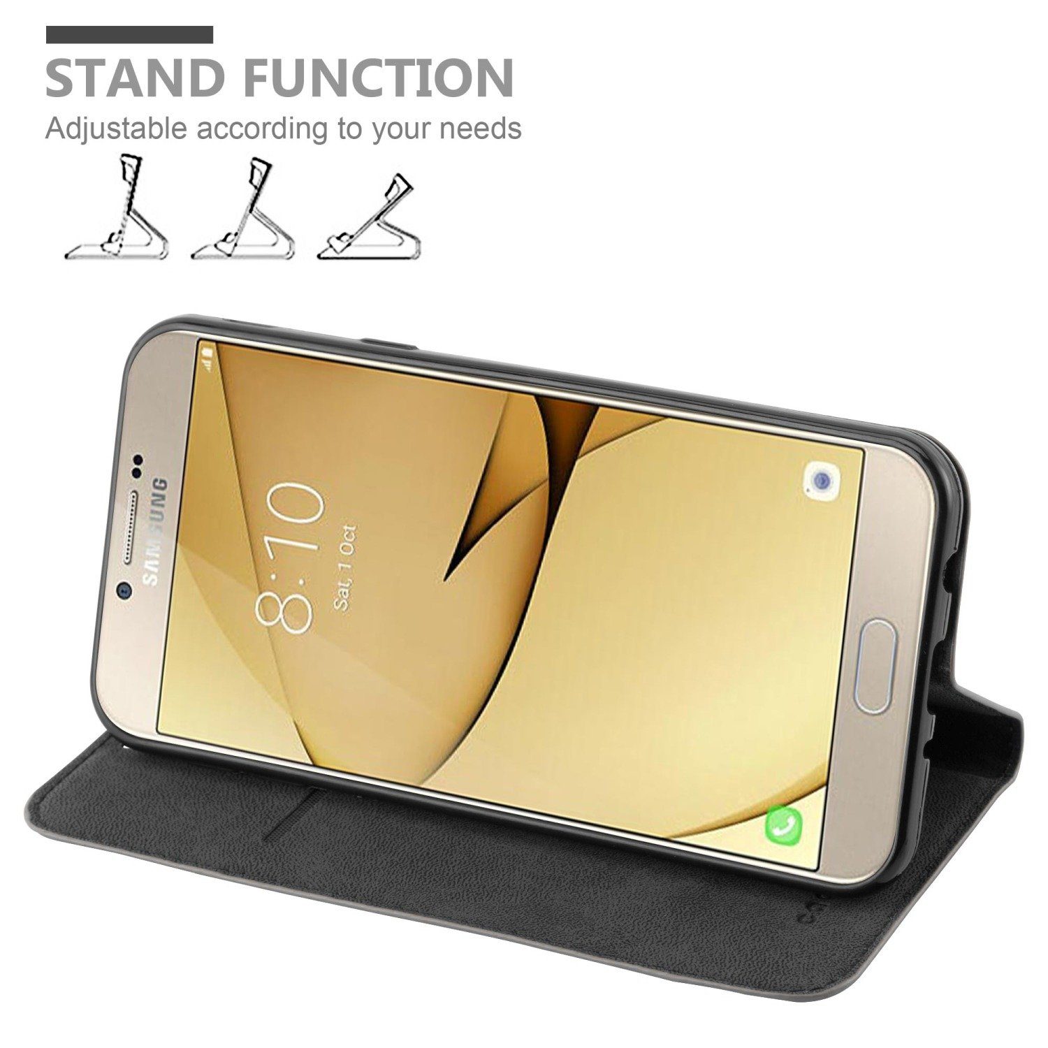 Cadorabo Handyhülle für Samsung Galaxy A8 2016 Hülle Samsung Galaxy A8 2016, Hülle Schutzhülle mit Standfunktion, Magnetverschluss und Kartenfach
