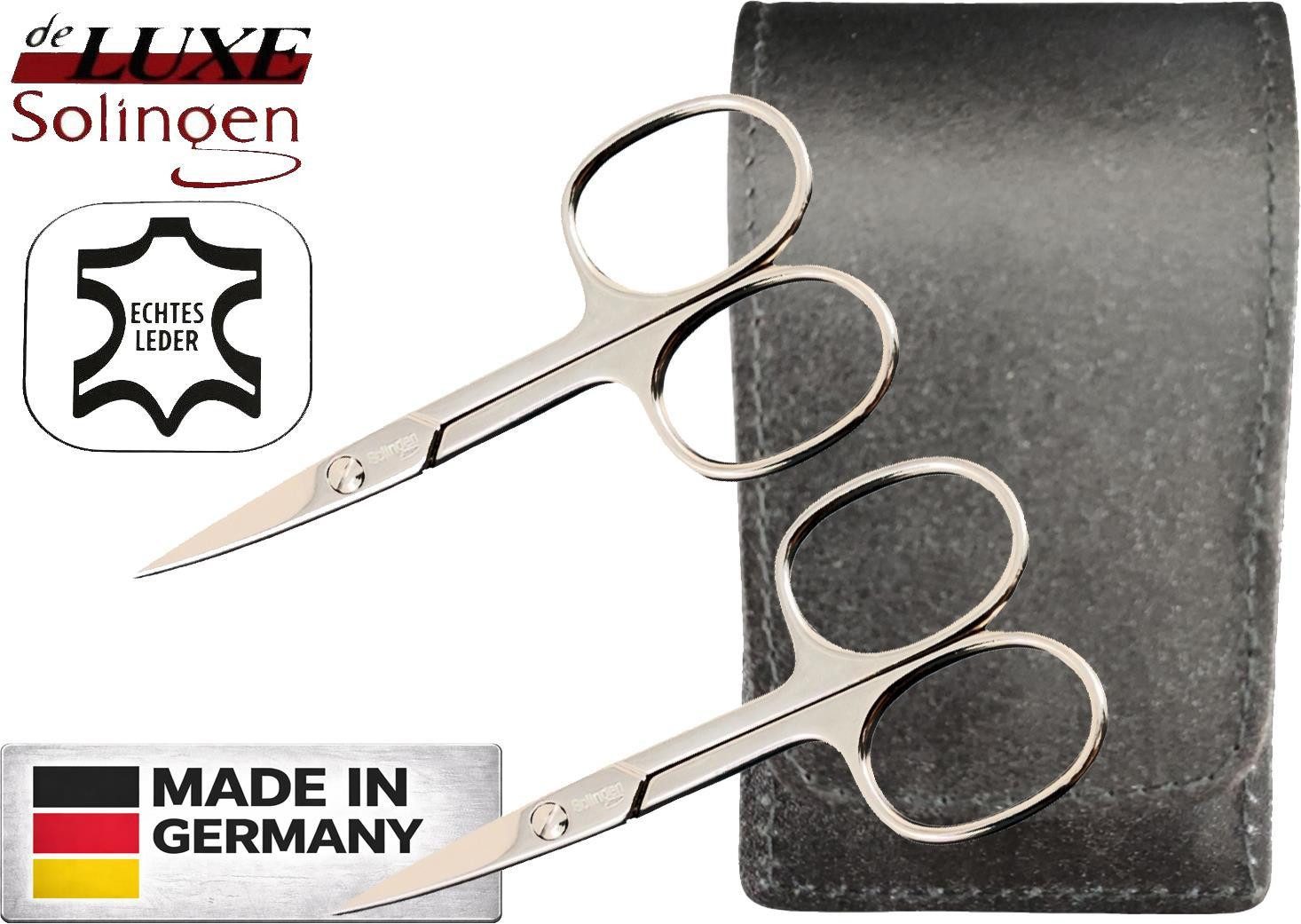 EloModa Nagelschere 2x Solingen Nagelschere gehärteter Stahl – Extra scharf mit gebogener, (2-tlg), Nagelscheren Set Solingen 2-teilig – Fingernagelschere