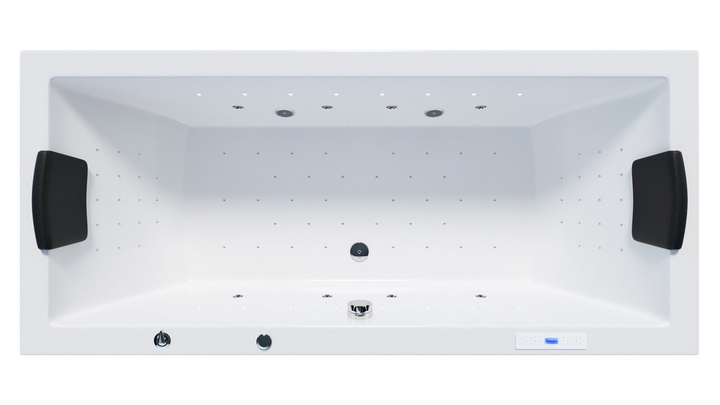 Thumbnail - Magnolia Home Whirlpool-Badewanne Deluxe Whirlpool Set OMEGA ULTRA 190 mit 80 Düsen und LEDs Befüllung Ü