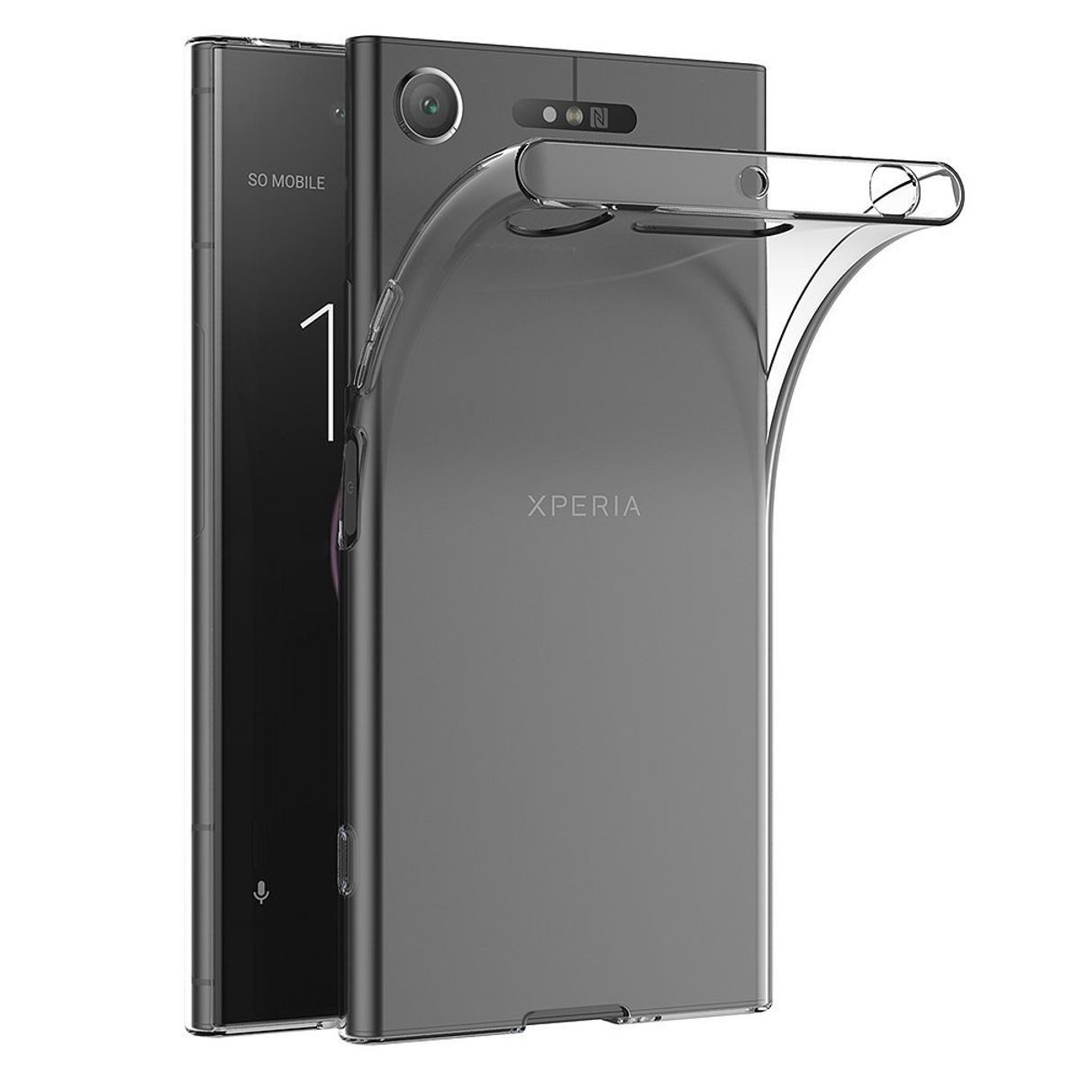 König Design Handyhülle Sony Xperia XZ1, Sony Xperia XZ1 Handyhülle Ultra Dünn Bumper Backcover Transparent