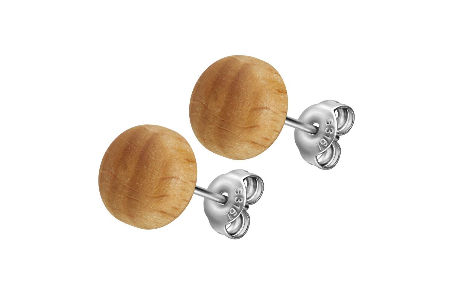 FILANGO Piercing-Set Chirurgenstahl Ohrstecker HOLZDISC (Ohrstecker günstig online kaufen