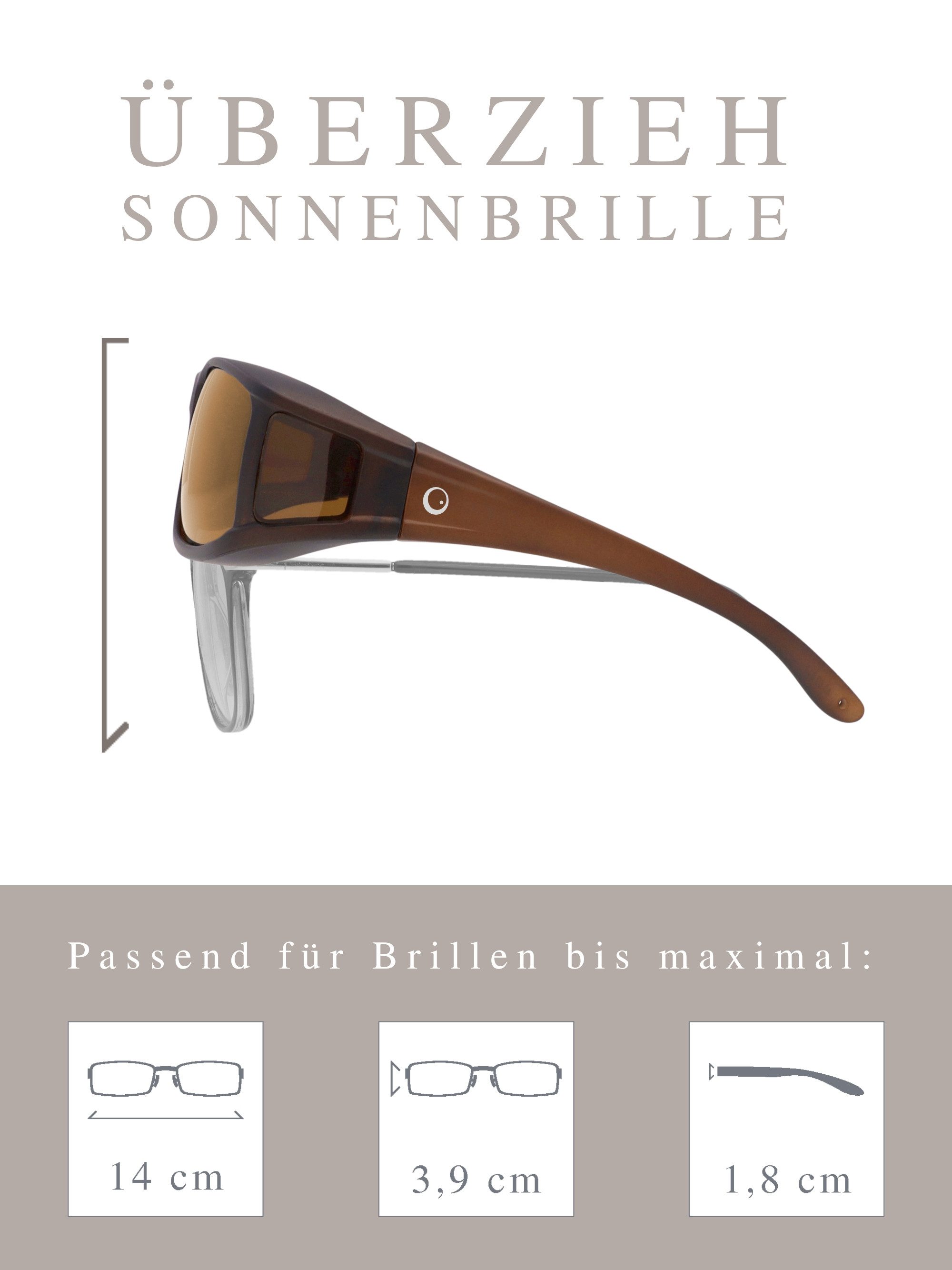 ActiveSol Sonnenbrille Überzieh-Sonnenbrille Classic, Herren polarisierte, UV-Schutz, Mit Seitenfenster