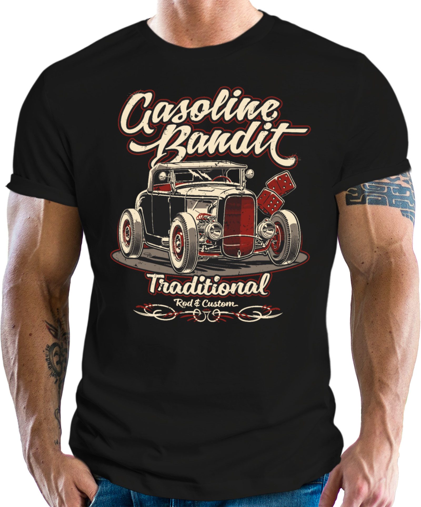 GASOLINE BANDIT® T-Shirt für Rockabilly Hot-Rod günstig online kaufen