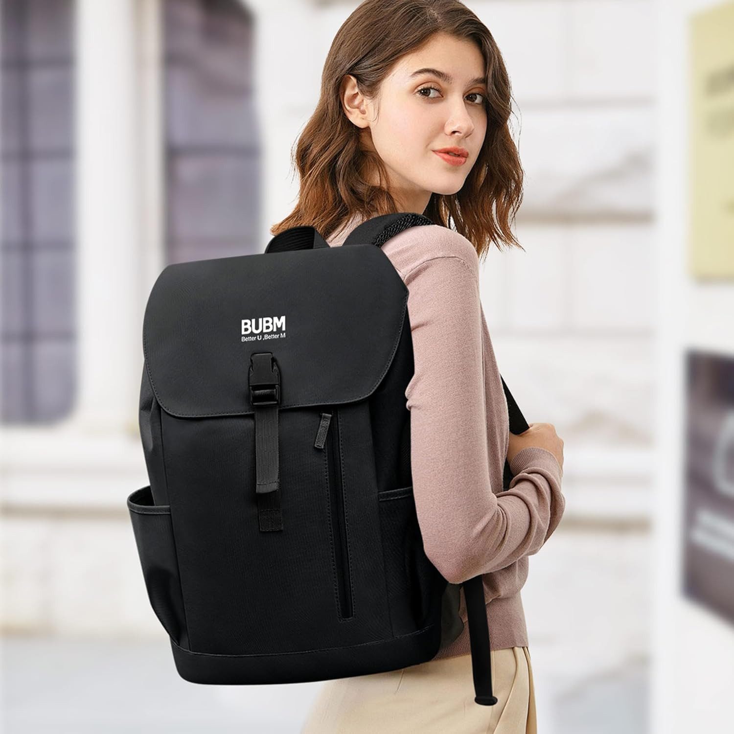 LA CUTE Rucksack Tasche Reise Business-Rucksack Wasserdicht mit großem Stauraum (Laptop-Rucksack-Set: Wasserdicht, mit Laptopfach, ideal für Reisen., Wasserdich – Bild 5 von 5