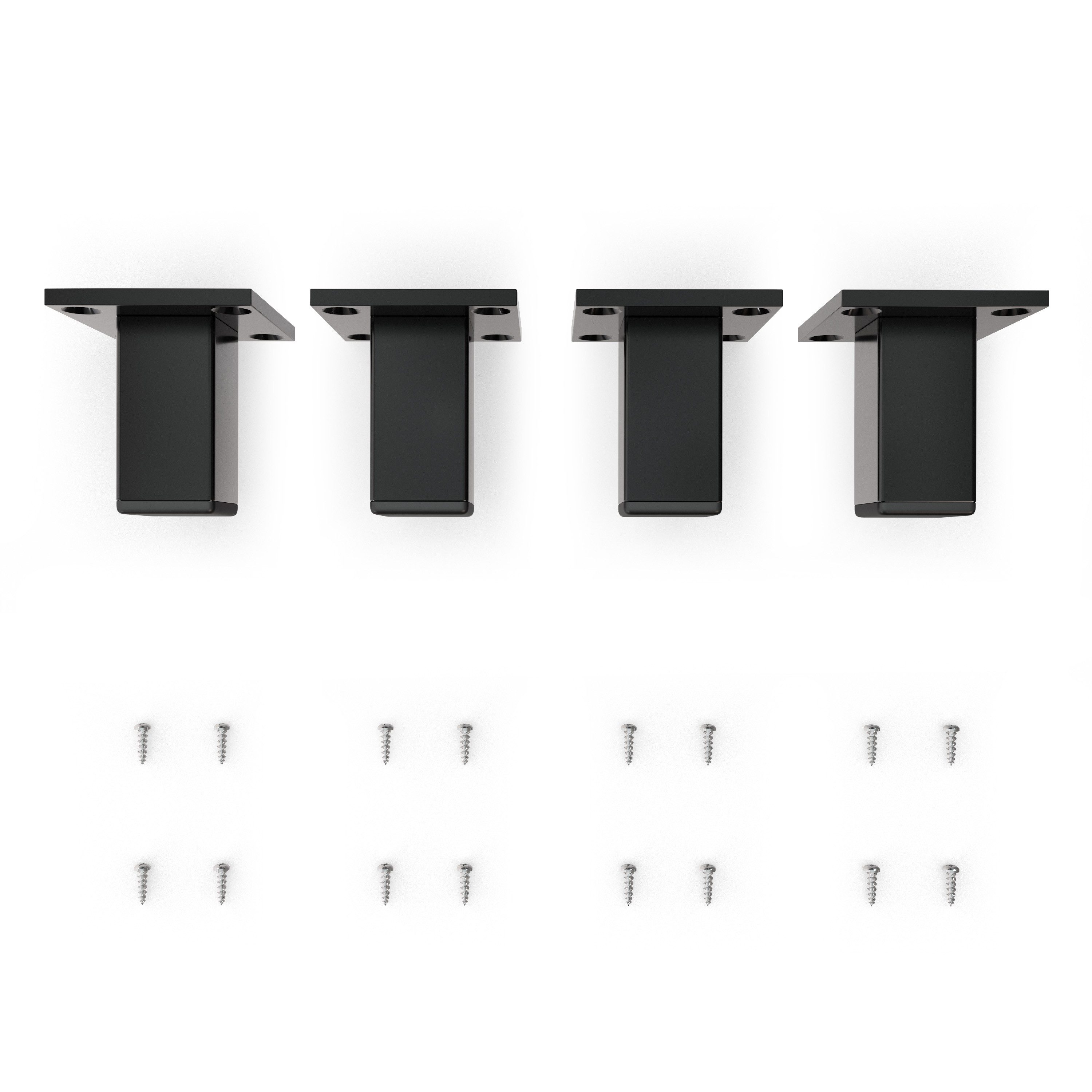 sossai® Möbelfuß Aluminium Möbelfüße in Schwarz, (4-St)