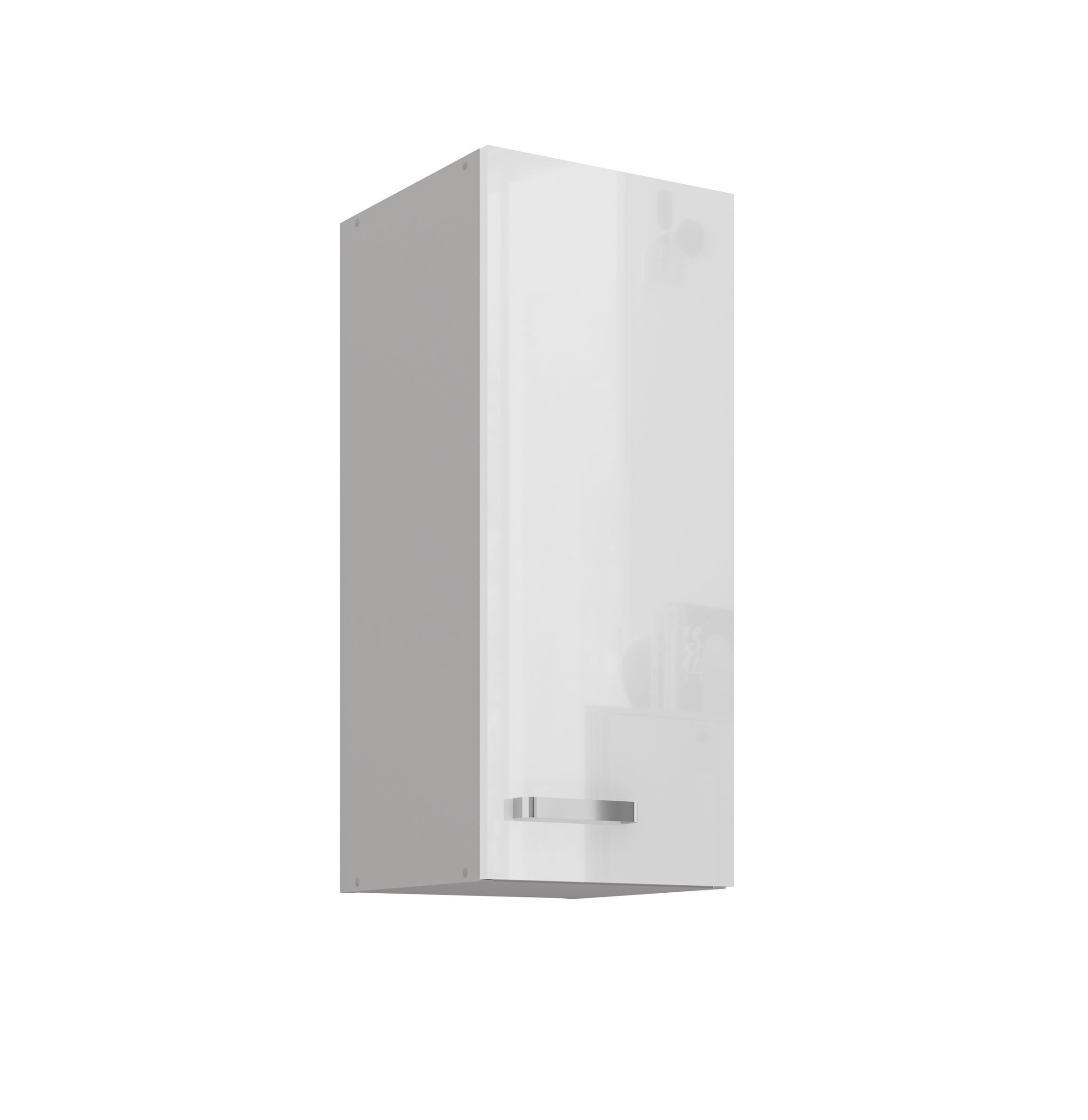 Küchen-Preisbombe Hängeschrank 30 cm Küche Bianca Weiß Hochglanz + Grau Küchenzeile Küchenblock
