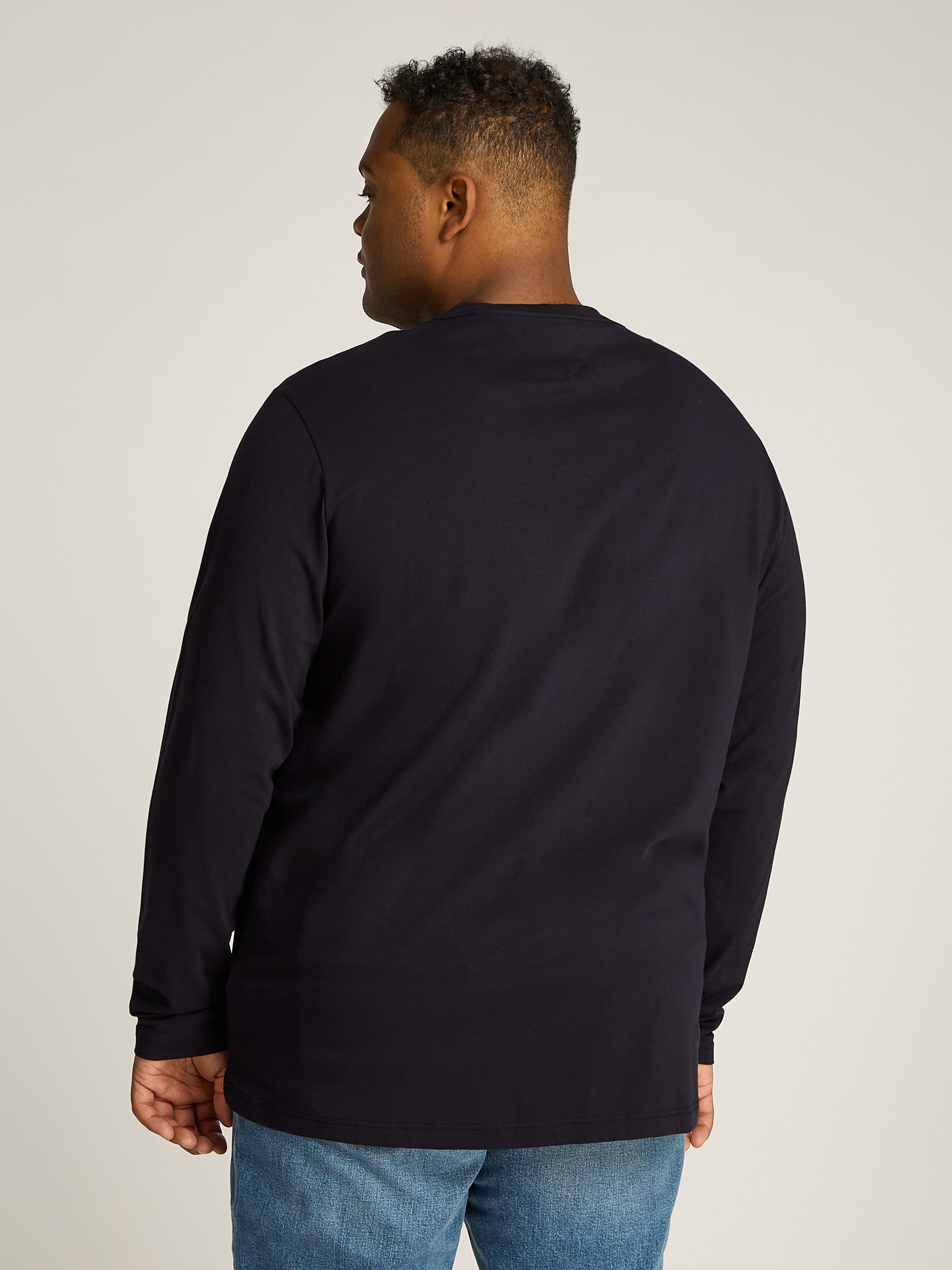 Tommy Hilfiger Longsleeve mit Elasthan Farbe marine Größe: 5XL günstig online kaufen