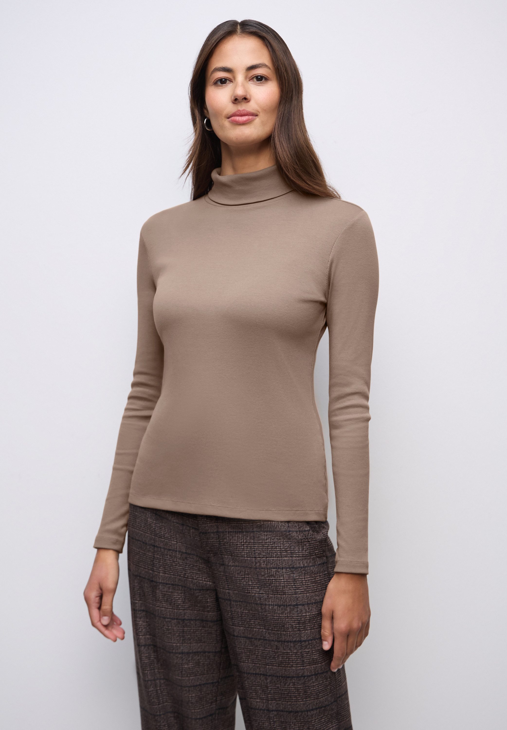 STREET ONE Langarmshirt mit Rippstrick-Struktur günstig online kaufen