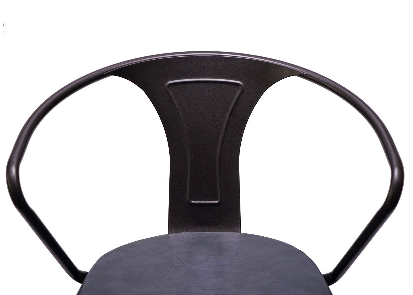 Armlehnen, MCW Gepolsterte vintage Stabile (2er), schwarz-grau Mit Sitzfläche Barhocker MCW-H10ba Fußablage, 2er-Set,