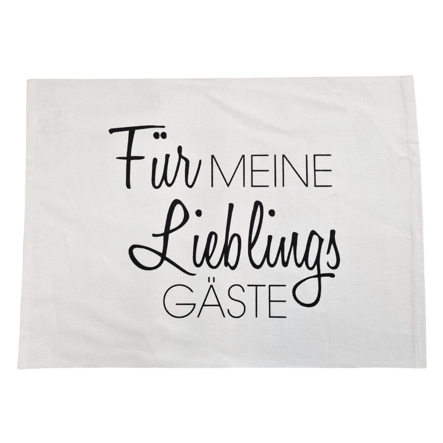 Platzset Baumwolle Lieblingsgäste Weiß 48 cm eckig Platzset Tischset Tischdeko