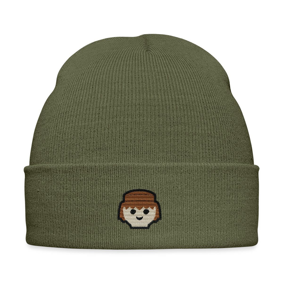 Spreadshirt Beanie Playmobil Figur Porträt Stick Wintermütze (1-St)