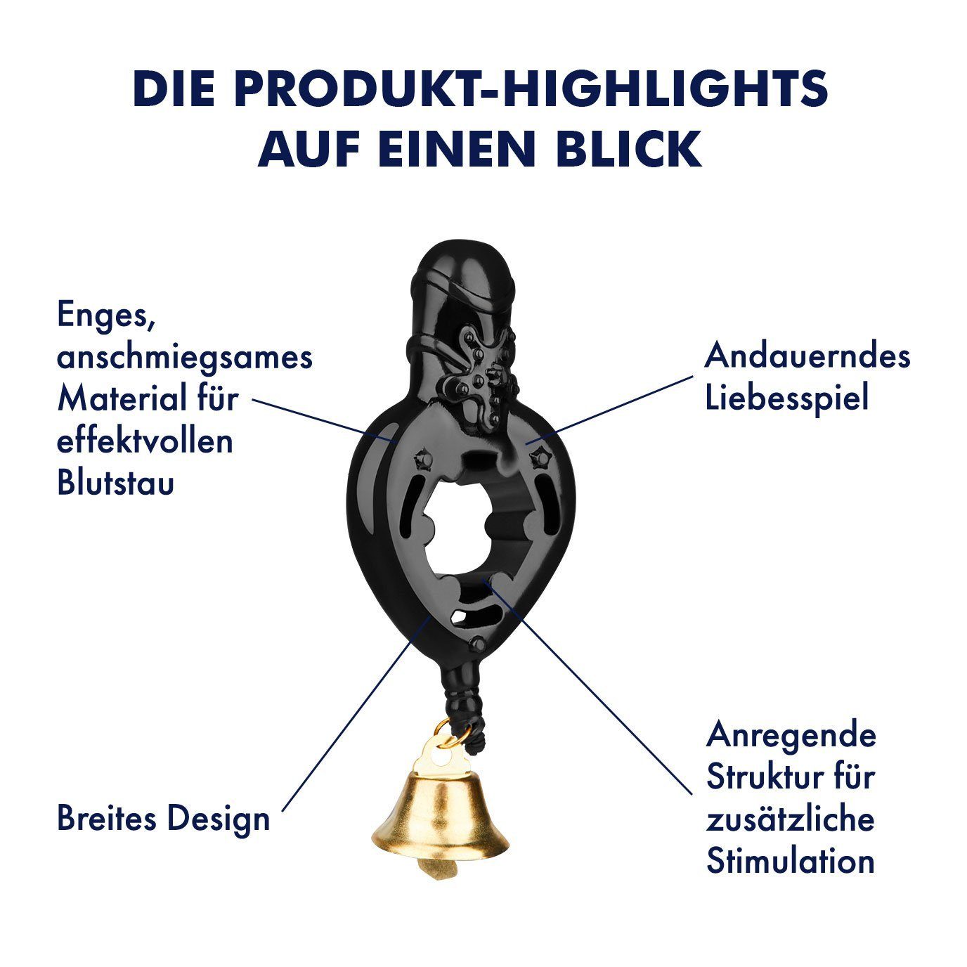 Penisring mit - 5 (2 Penisring Glöckchen EIS cm) EIS