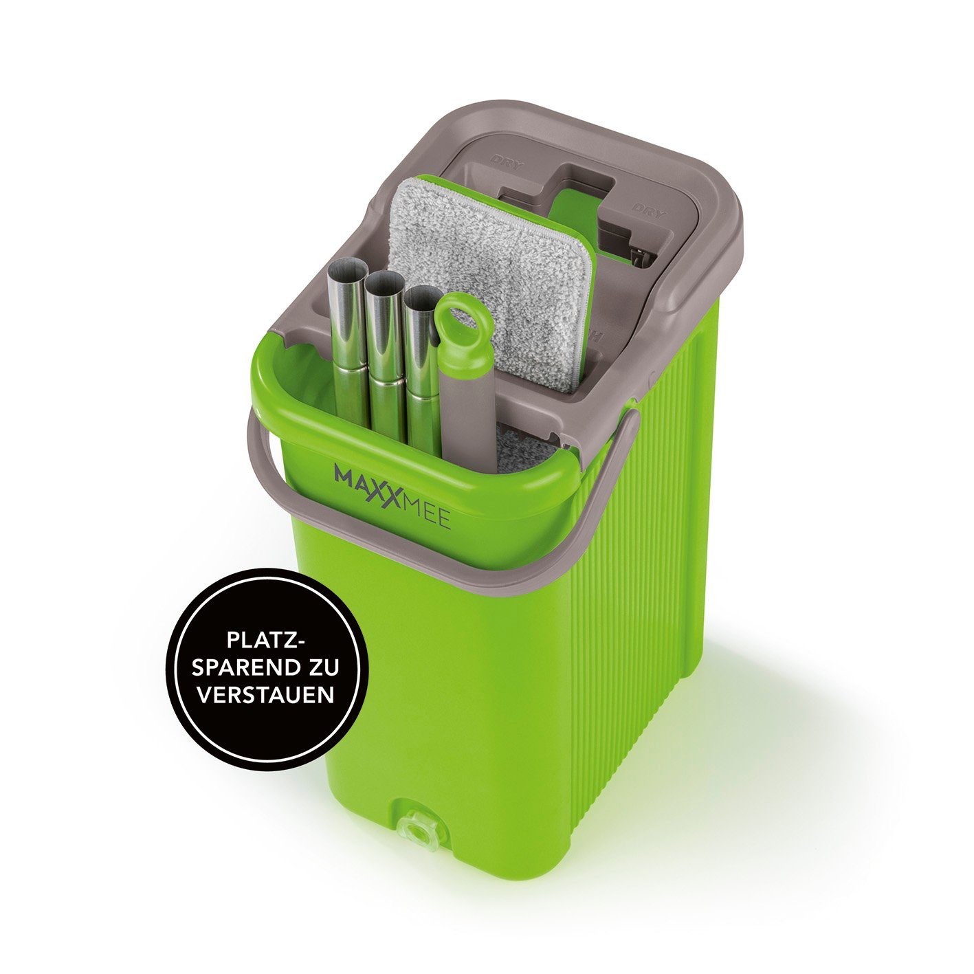 2-Kammer-System - - limegreen Eimer 7,5 MAXXMEE Wischmopp Smart - Bodenwischer Komfort-Mopp l