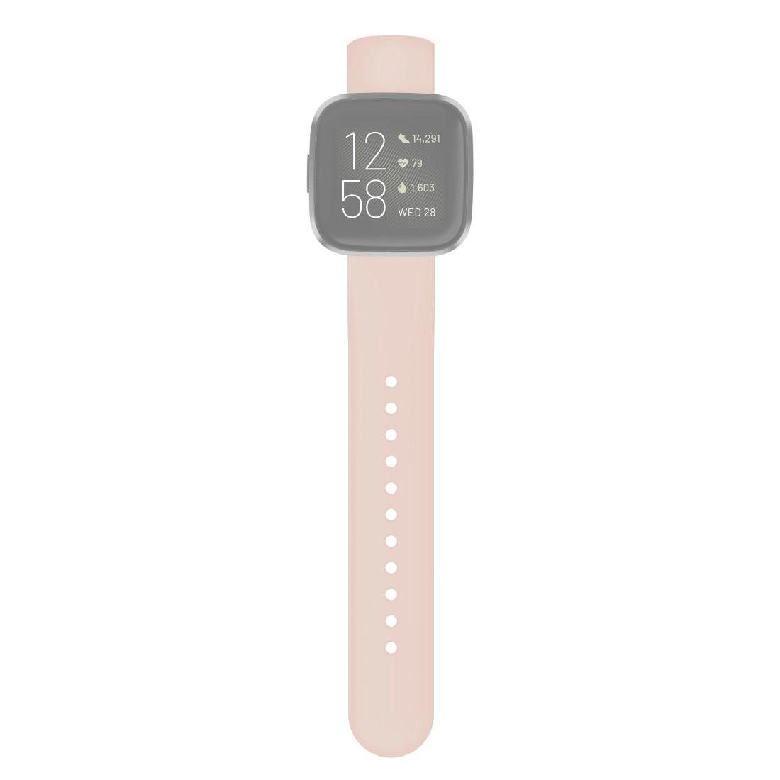 Ersatzarmband Fitbit Hama Lite, rosé 22mm, 2/ Versa/Versa 22,7 für Versa cm Smartwatch-Armband