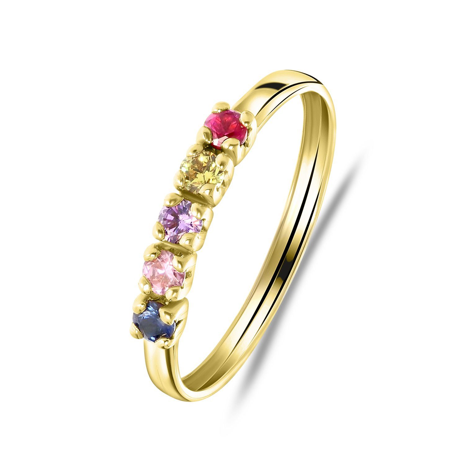 LUCARDI Fingerring Ring - 585 Gold - Gold - Zirkonia - Damen