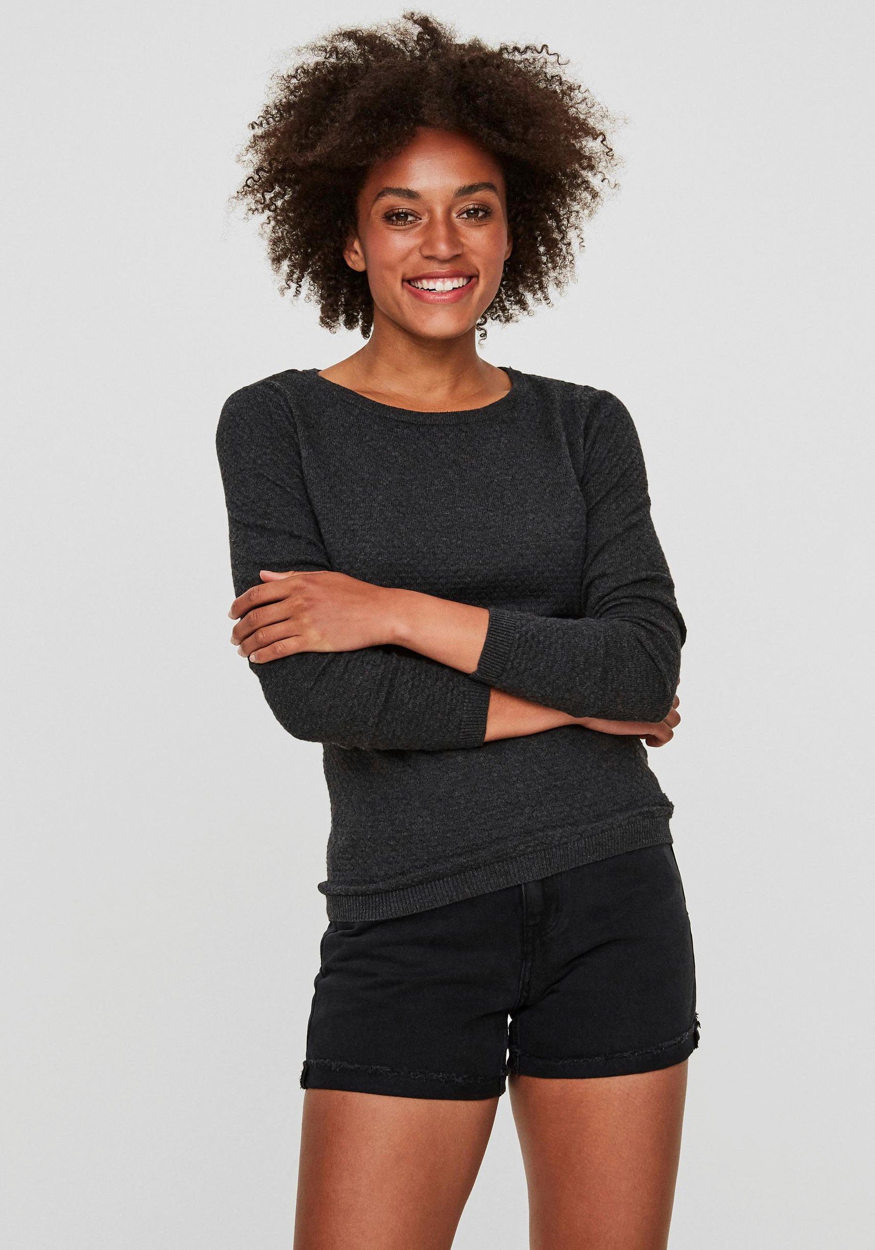 Vero Moda Rundhalspullover VMCARE STRUCTURE LS günstig online kaufen
