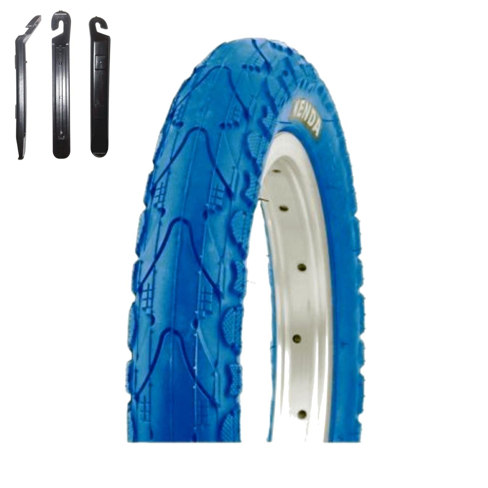 maxxi4you Fahrradreifen 1 x Kenda K-935 Kahn 62-203 (12 1/2 x 2 1/4) Blau inkl. Reifenheber