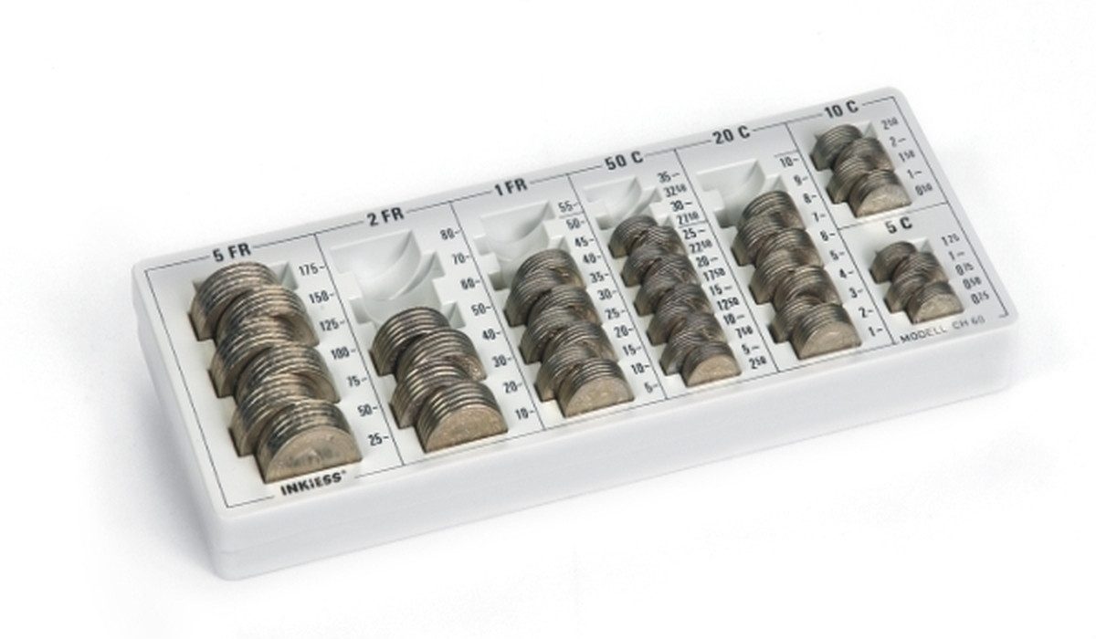 INKiESS Geldkassette Kasse Minicoin CH 60 (Schweiz) lichtgrau