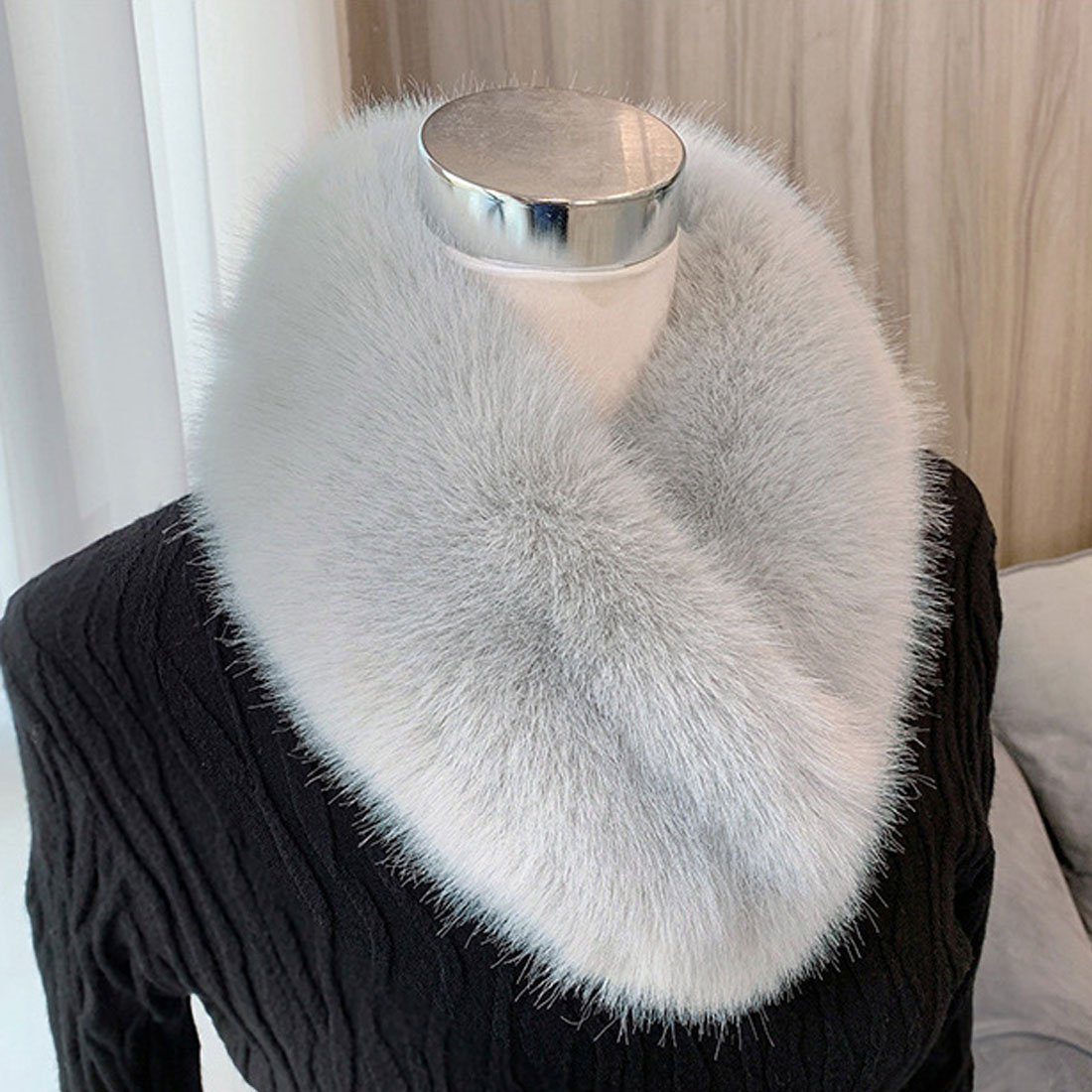 warmen Damen grau Mode Pelz Nachahmung Modeschal Schal, DÖRÖY Kunstpelz Schal. verdickt