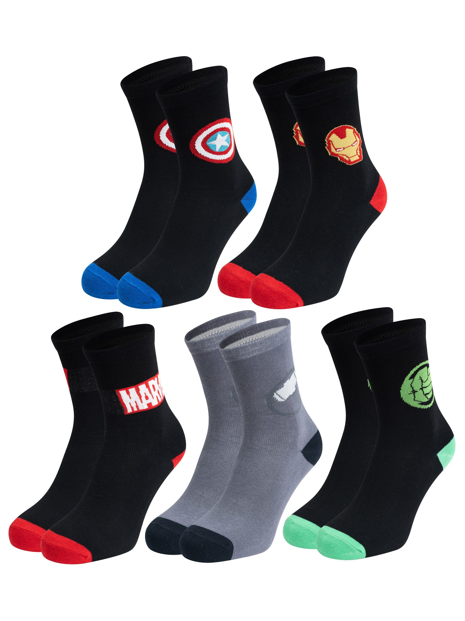 United Labels® Socken Marvel Socken Sneaker Strümpfe (5er Pack) 40-45 günstig online kaufen