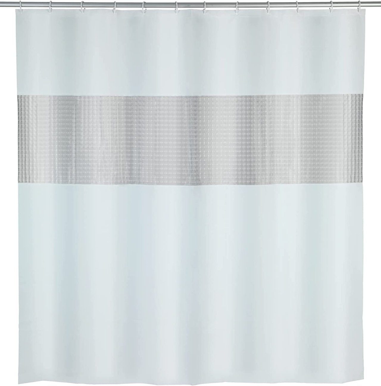 WENKO Duschvorhang, Duschvorhang Frame - mit 3D-Effekt, wasserdicht, pflegeleicht
