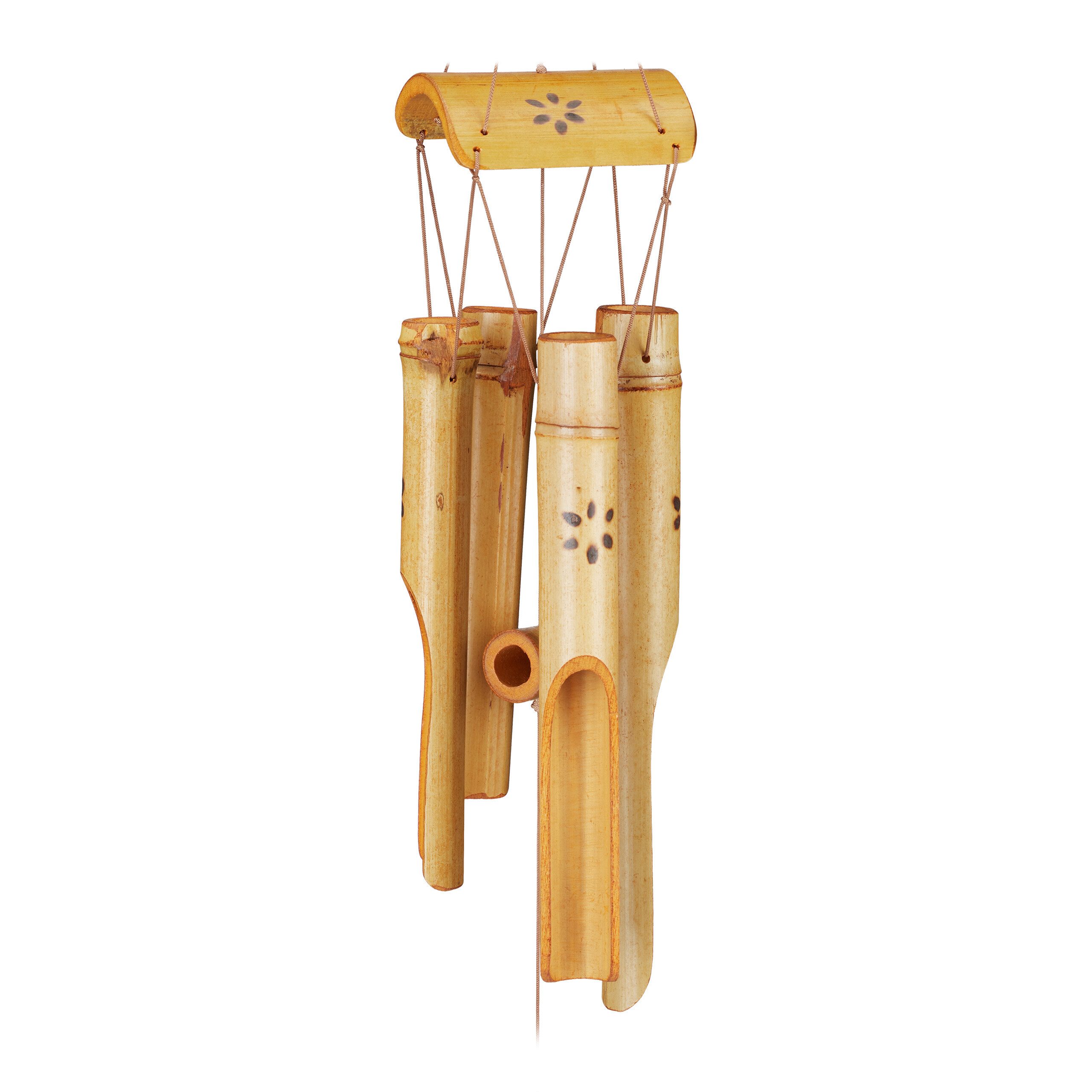 relaxdays Windspiel Bambus