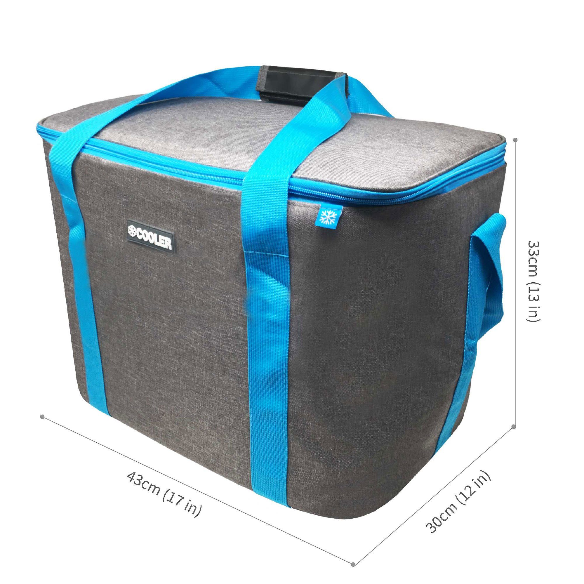 ToCi Kühltasche 36 Liter große Kühltasche Kühlbox Thermotasche Camping Dunkel-Grau – Bild 2 von 5