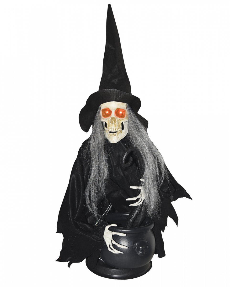 Horror-Shop Dekofigur Kochende Hexe - die im Hexenkessel rührt 80 cm