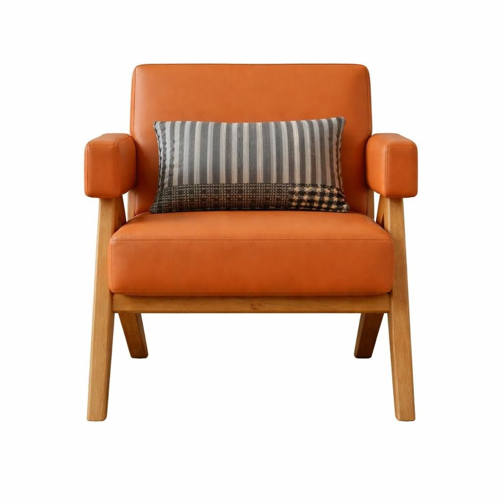 Xlmoebel Relaxsessel Eleganter oranger Loungesessel aus Stoff mit modernem Design (1-St., Loungesessel), Made in Europa