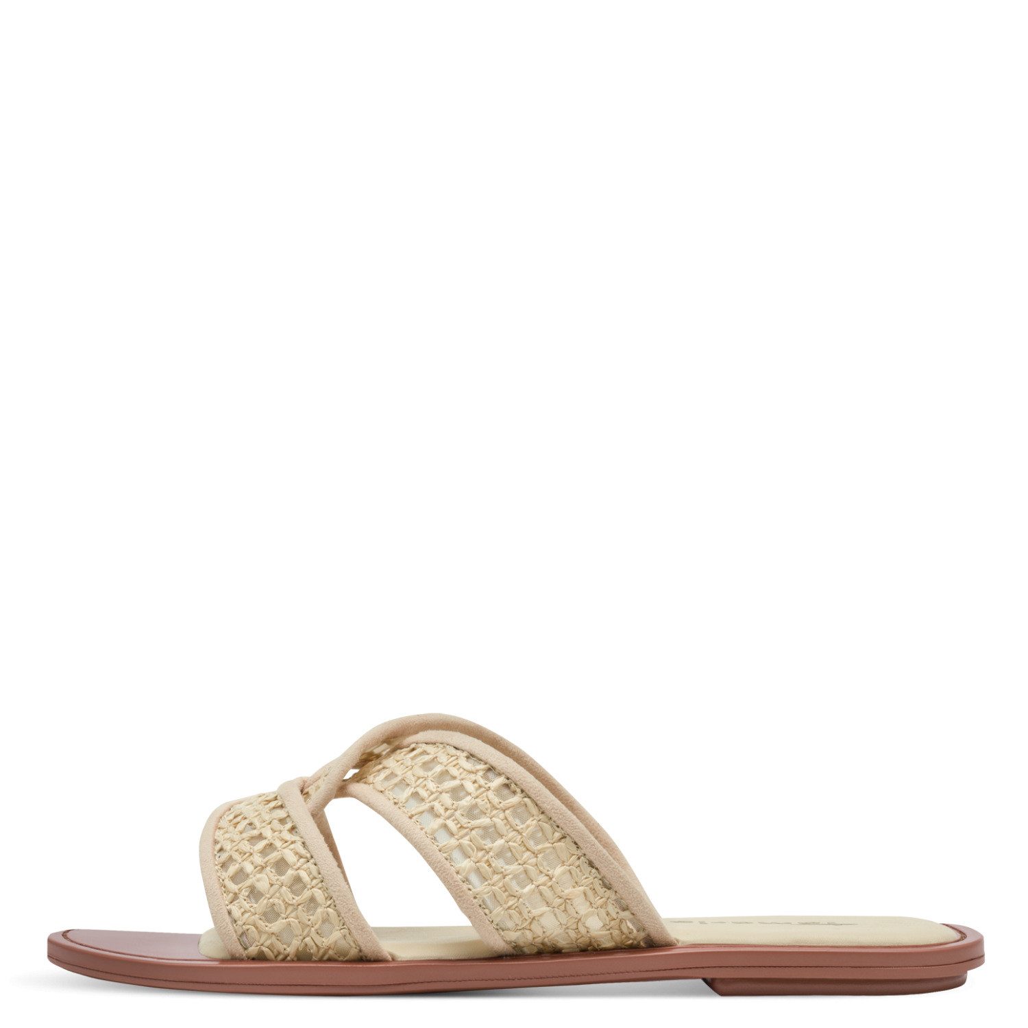 Tamaris Pantolette Sommerschuh, Schlüpfschuh, Flat mit Baststickerei