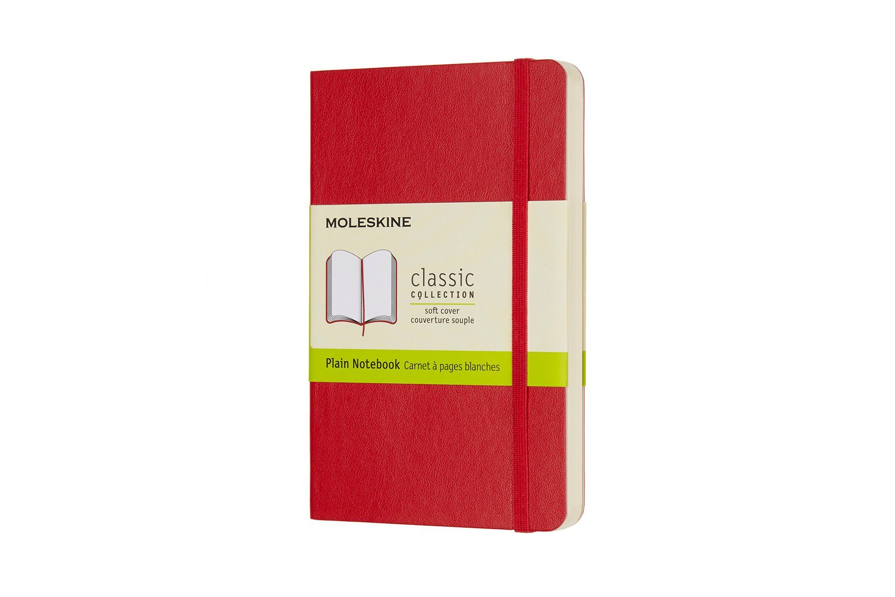 P/A6 Cover - - weichem MOLESKINE Soft Scharlachrot 70g-Papier - - Classic mit Pocket Einband (9x14) Notizbuch, Collection