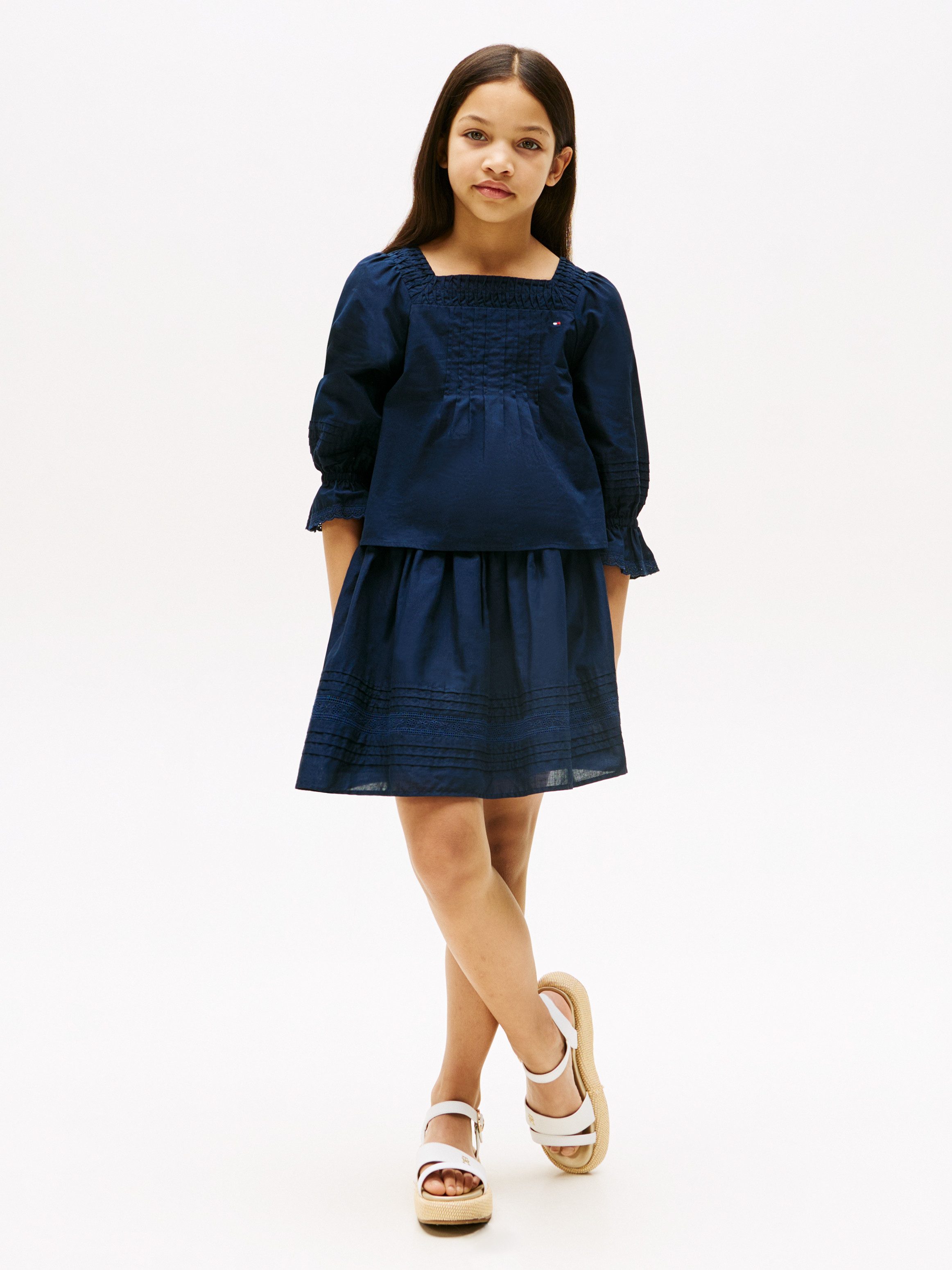 Tommy Hilfiger Webrock EMBROIDERED TAPE SKIRT für Kinder bis 16 Jahre, mit Stickerei
