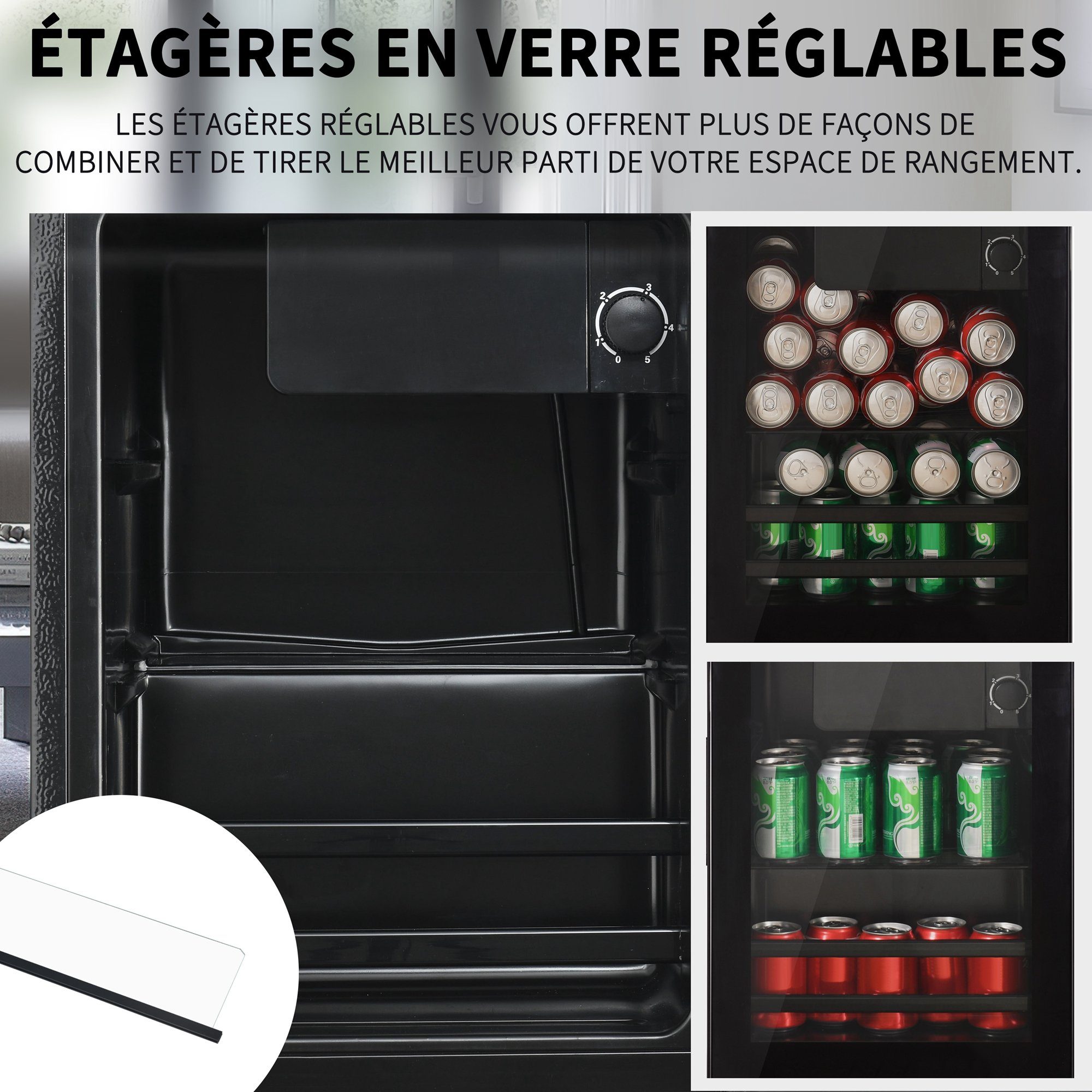 Getränkekühlschrank Betrieb SC-55P, Minikühlschrank,Kühlschrank,55L,energieeffizient,Leiser Dedom