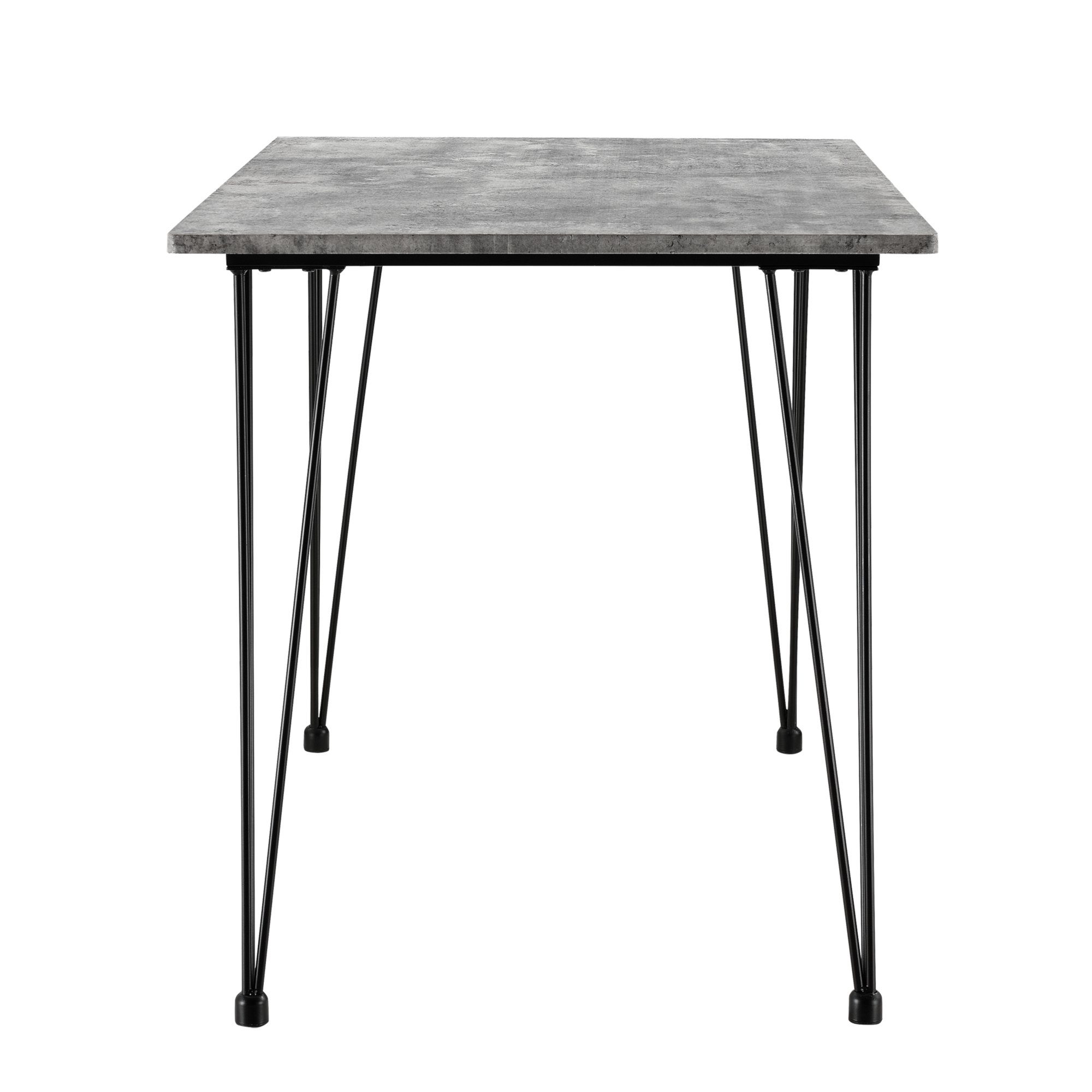 Tisch Beton-optik »Kiel« en.casa Hairpin-Legs mit betonfarben Esstisch,