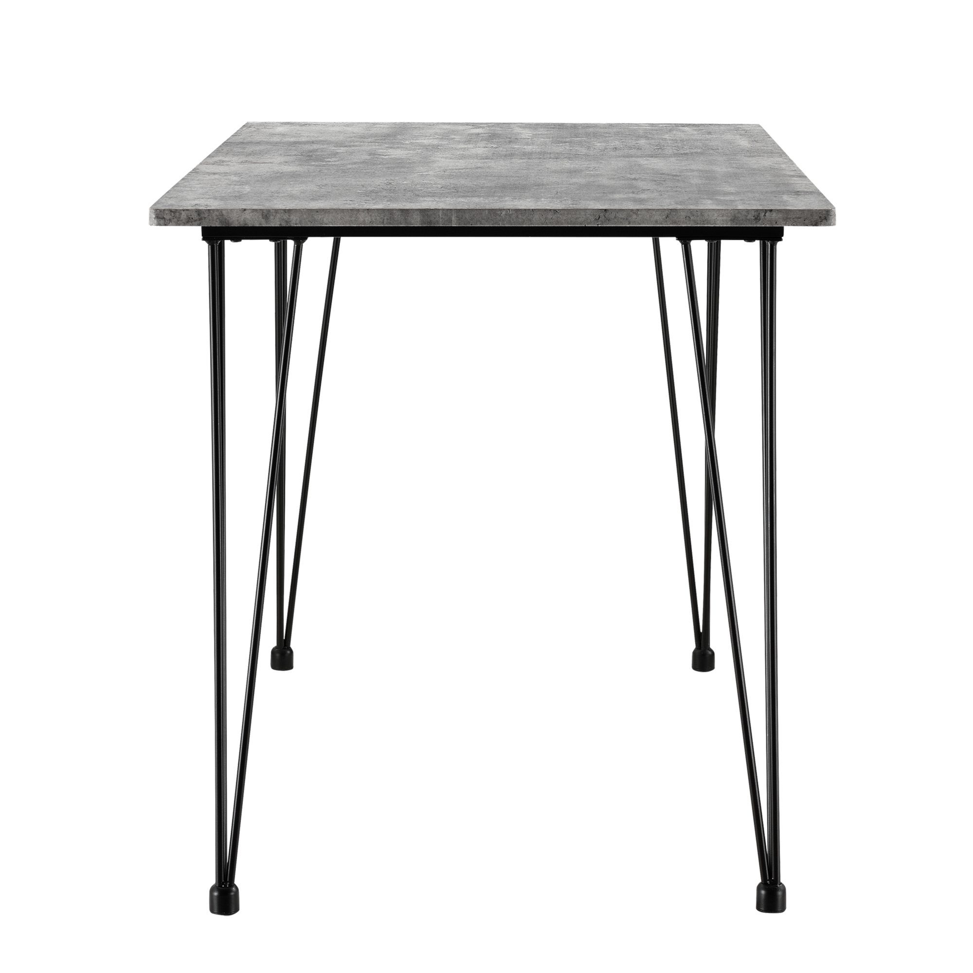 en.casa Esstisch, »Kiel« Tisch mit Hairpin-Legs Beton-optik