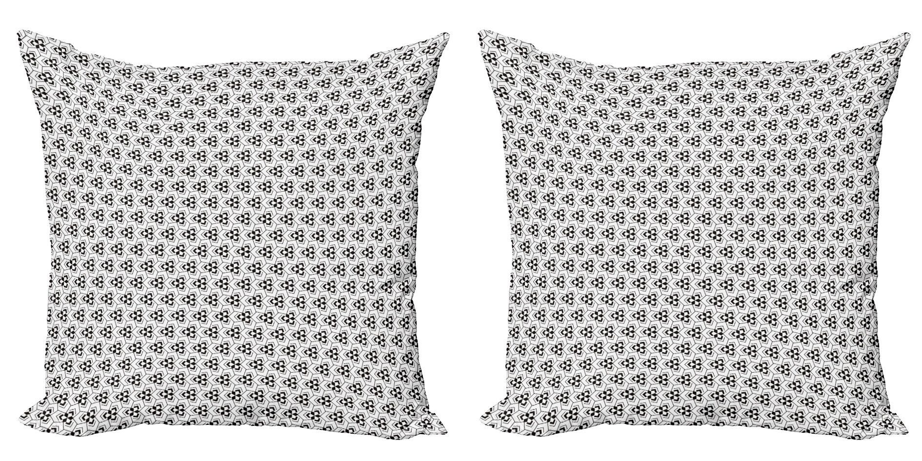 Kissenbezüge Modern Accent Doppelseitiger Digitaldruck, Abakuhaus (2 Stück), Abstrakte Geometrie monochromatische Art