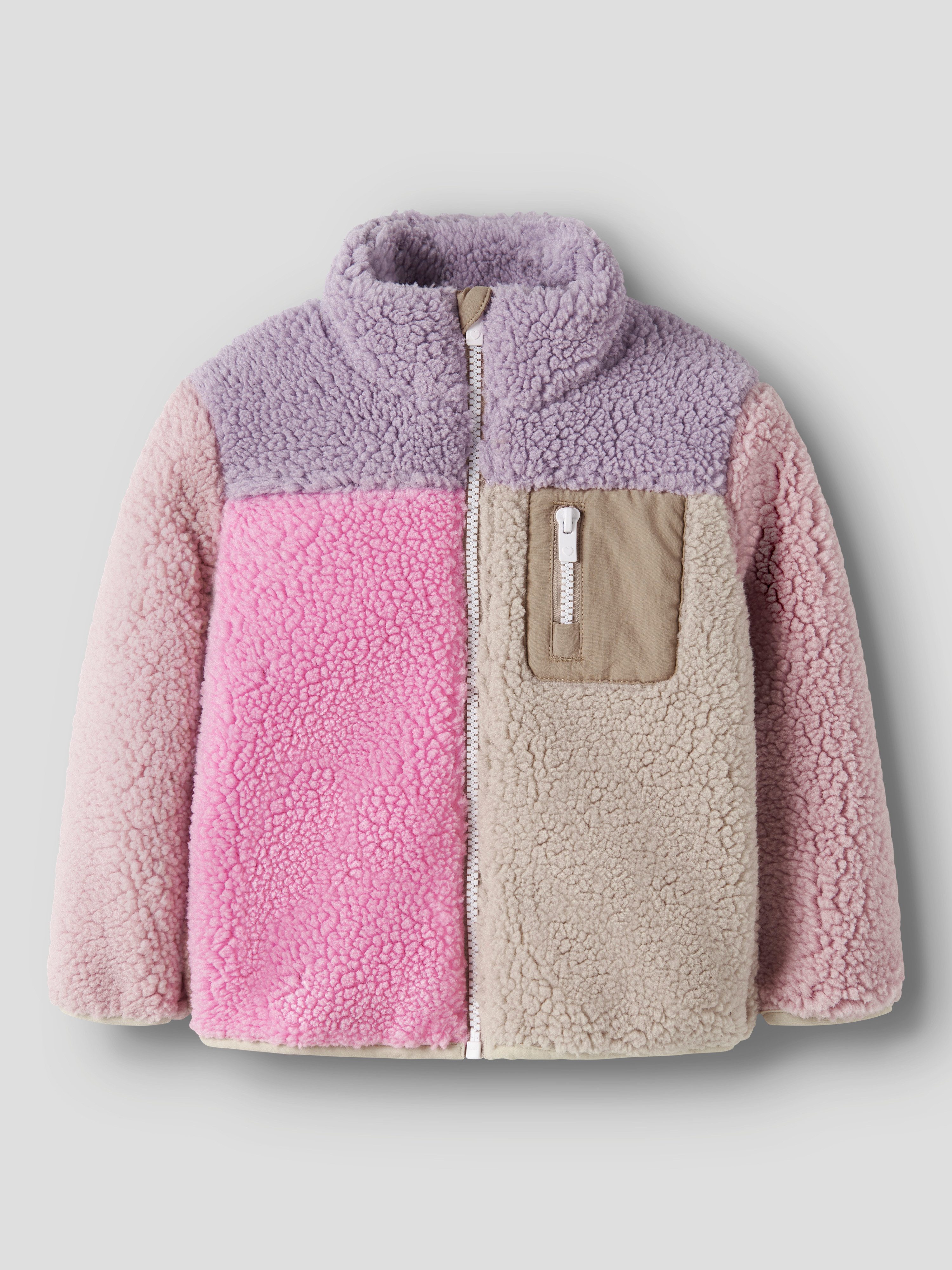 Name It Fleecejacke NMFMONICA TEDDY JACKET BLOCK