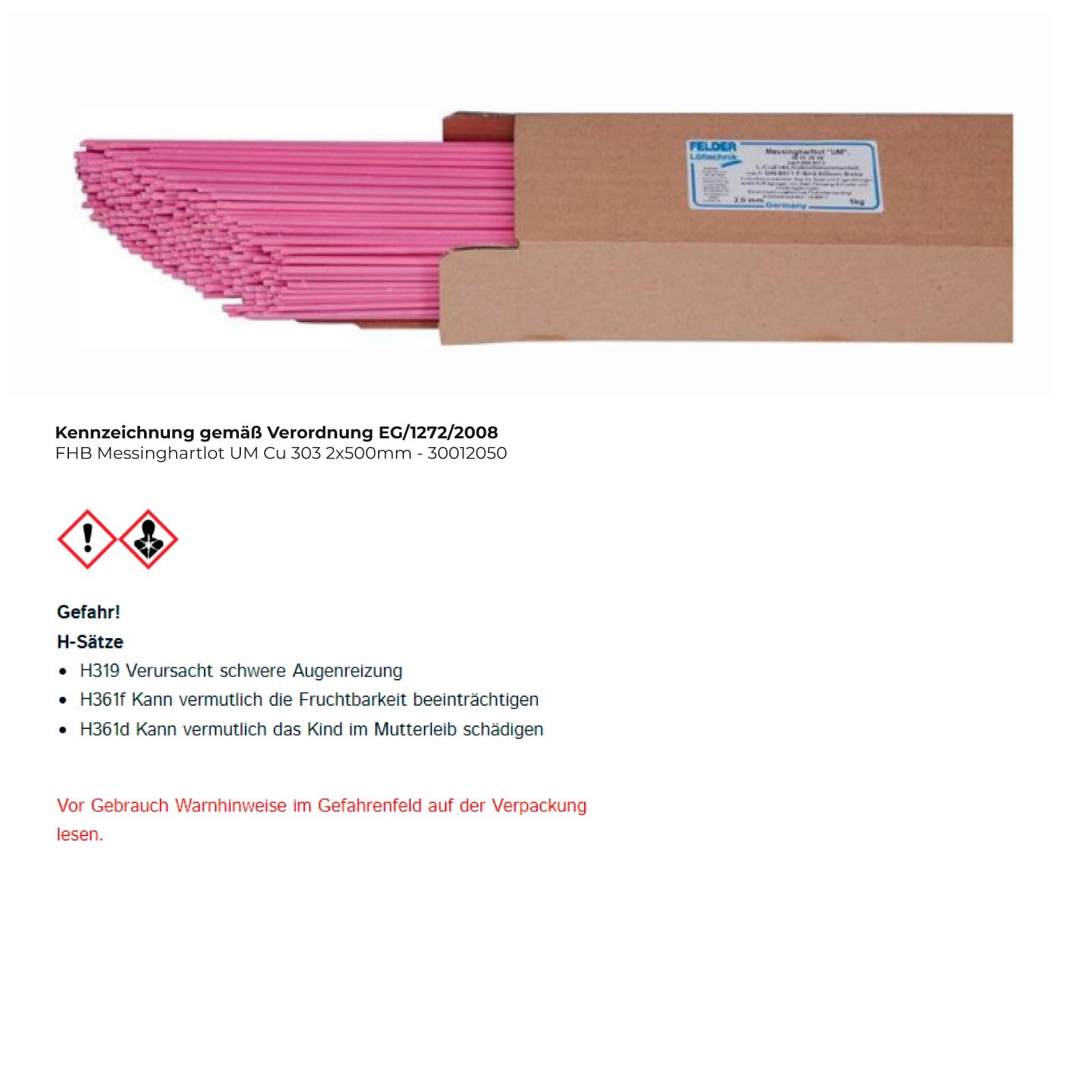 FHB Schweißdraht FHB Messinghartlot UM Cu 303 2x500 mm - 30012050