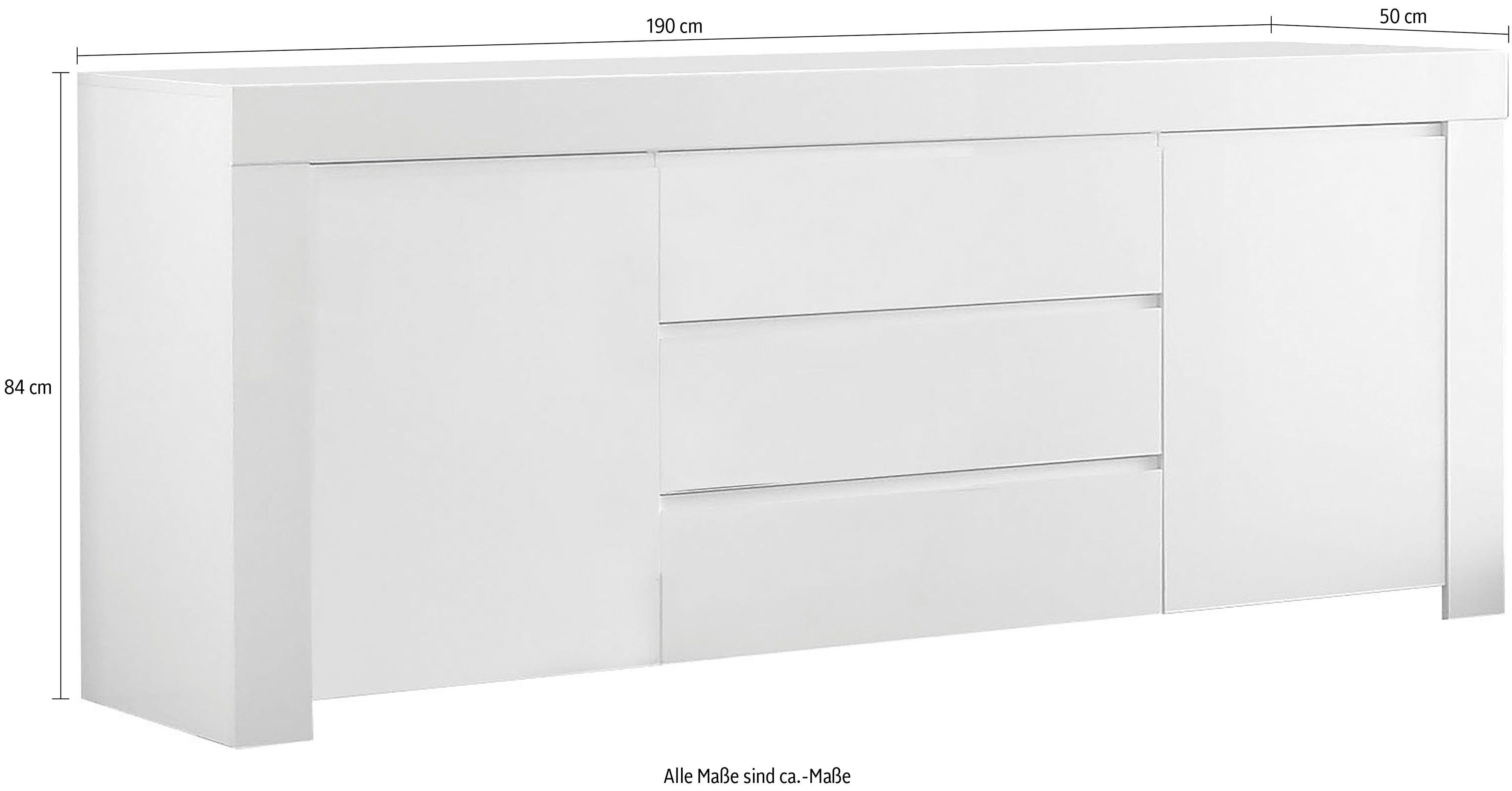 Home affaire Sideboard Amalfi, Breite 190 cm